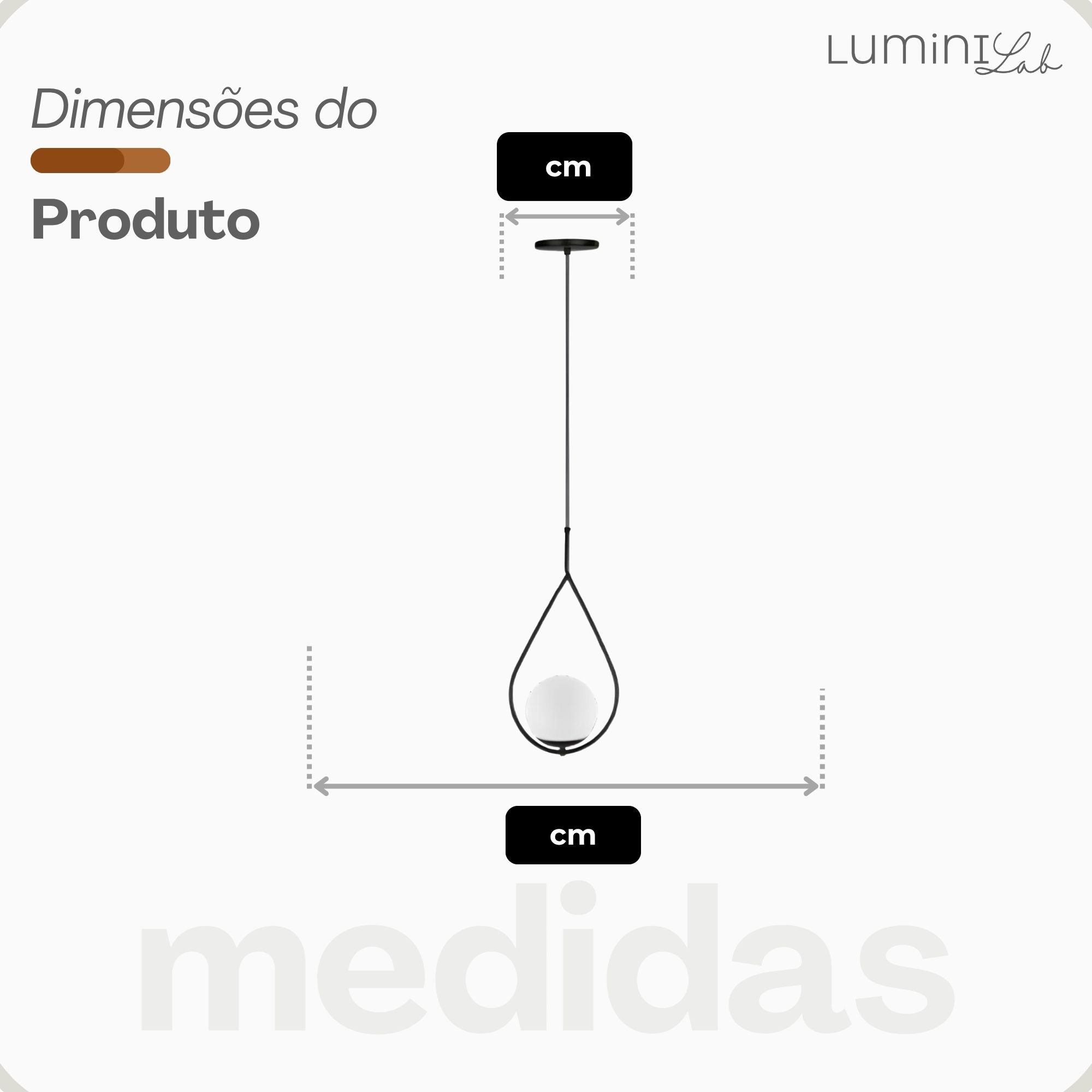 Pendente Bagda Aluminio Teto E27 1 Luz Lumini Lab