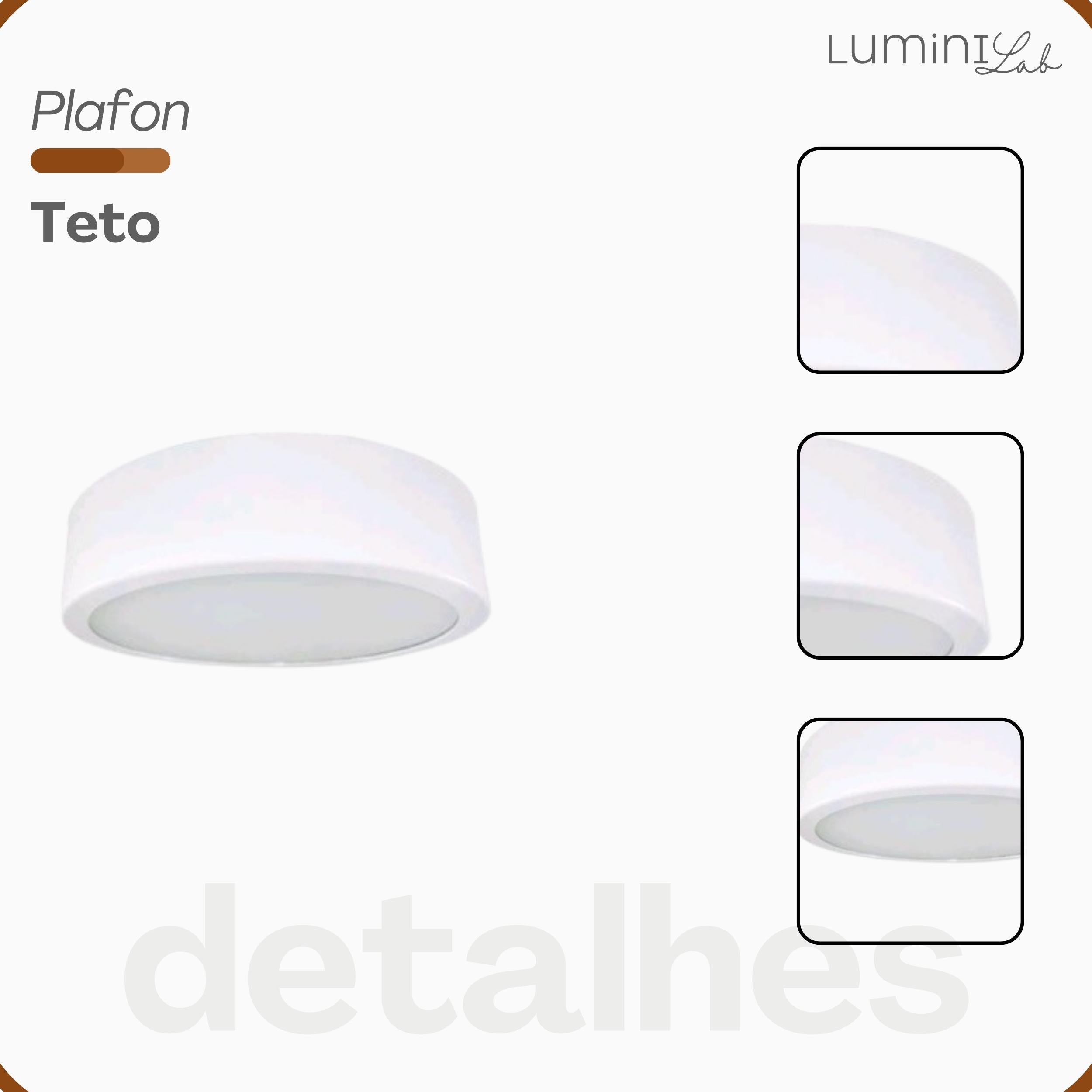 Plafon D400 Aluminio Teto 3 Luzes E27 Bivolt Lumini Lab