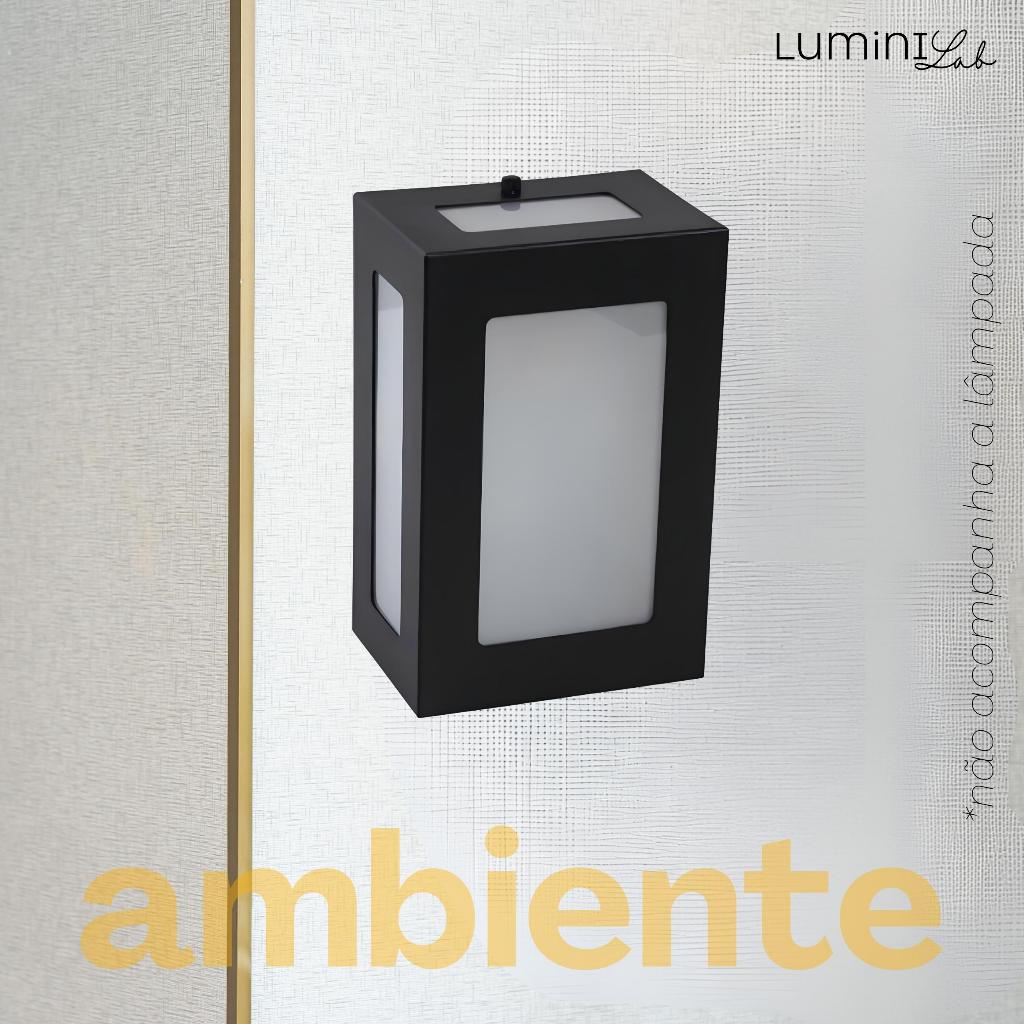 Arandela Retangular Aluminio 5 Fachos Parede E27 1 Luz Lumini Lab