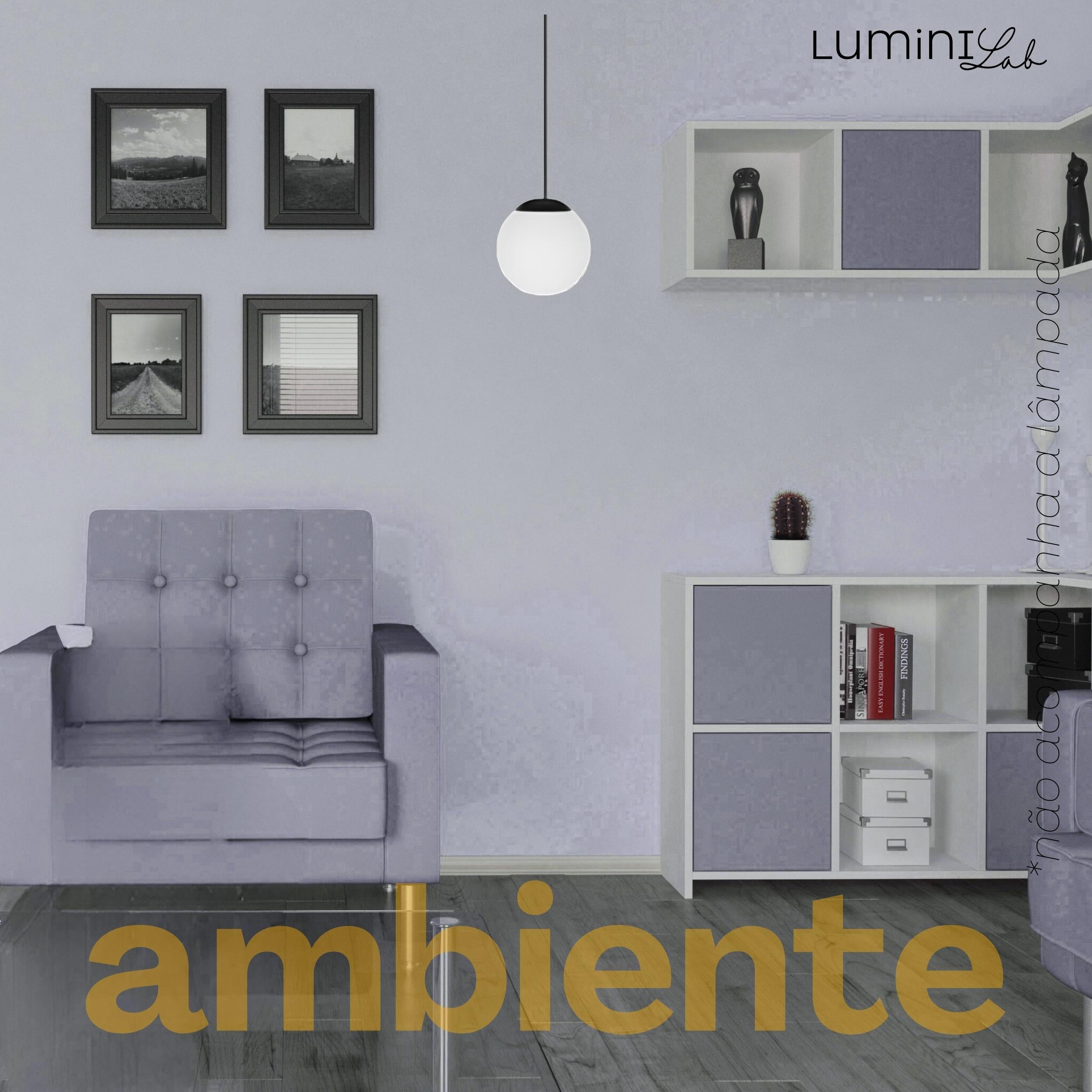 Pendente Hanover Aluminio D15 Teto E27 1 Luz Lumini Lab