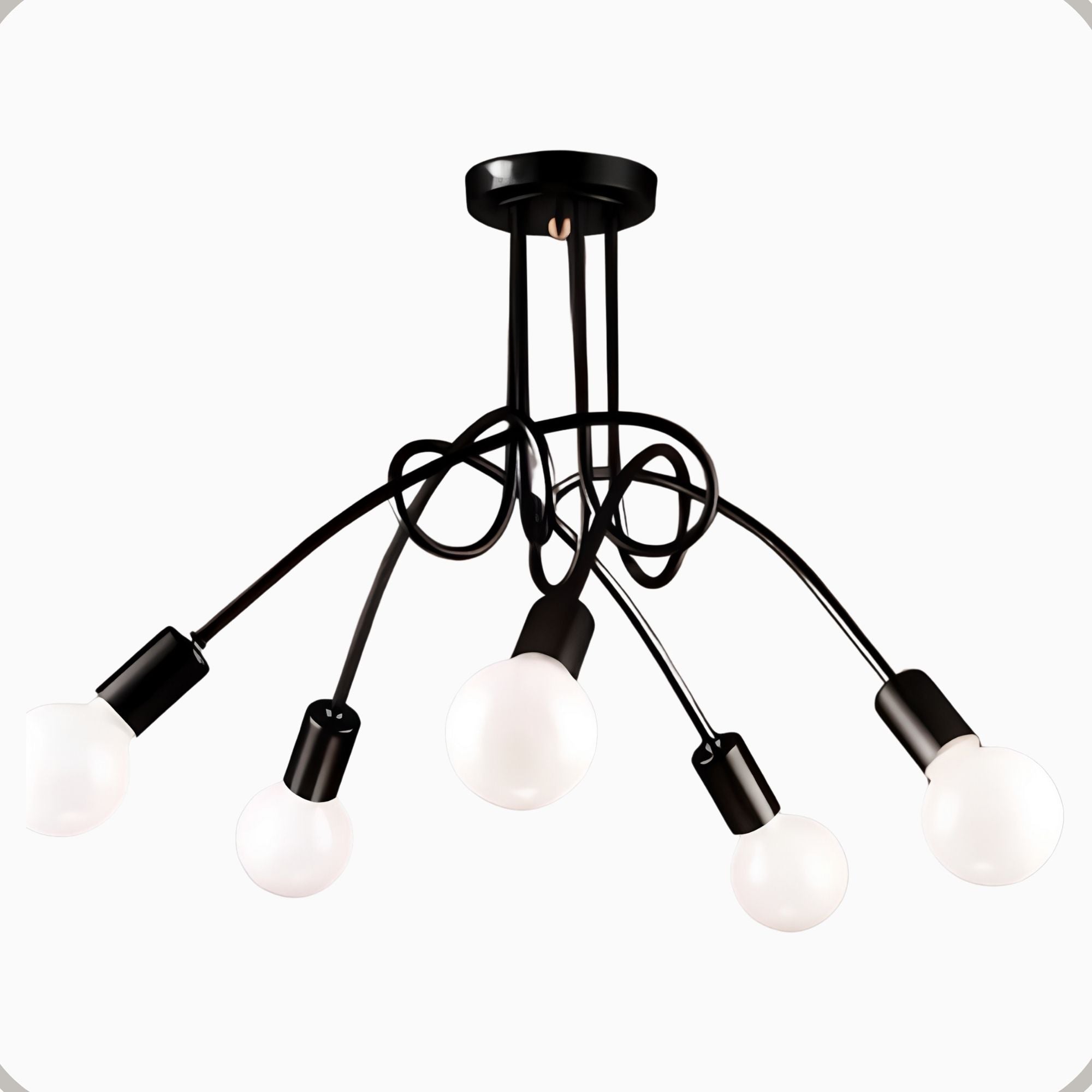 Plafon Laço Aluminio Teto E27 5 Luzes Lumini Lab