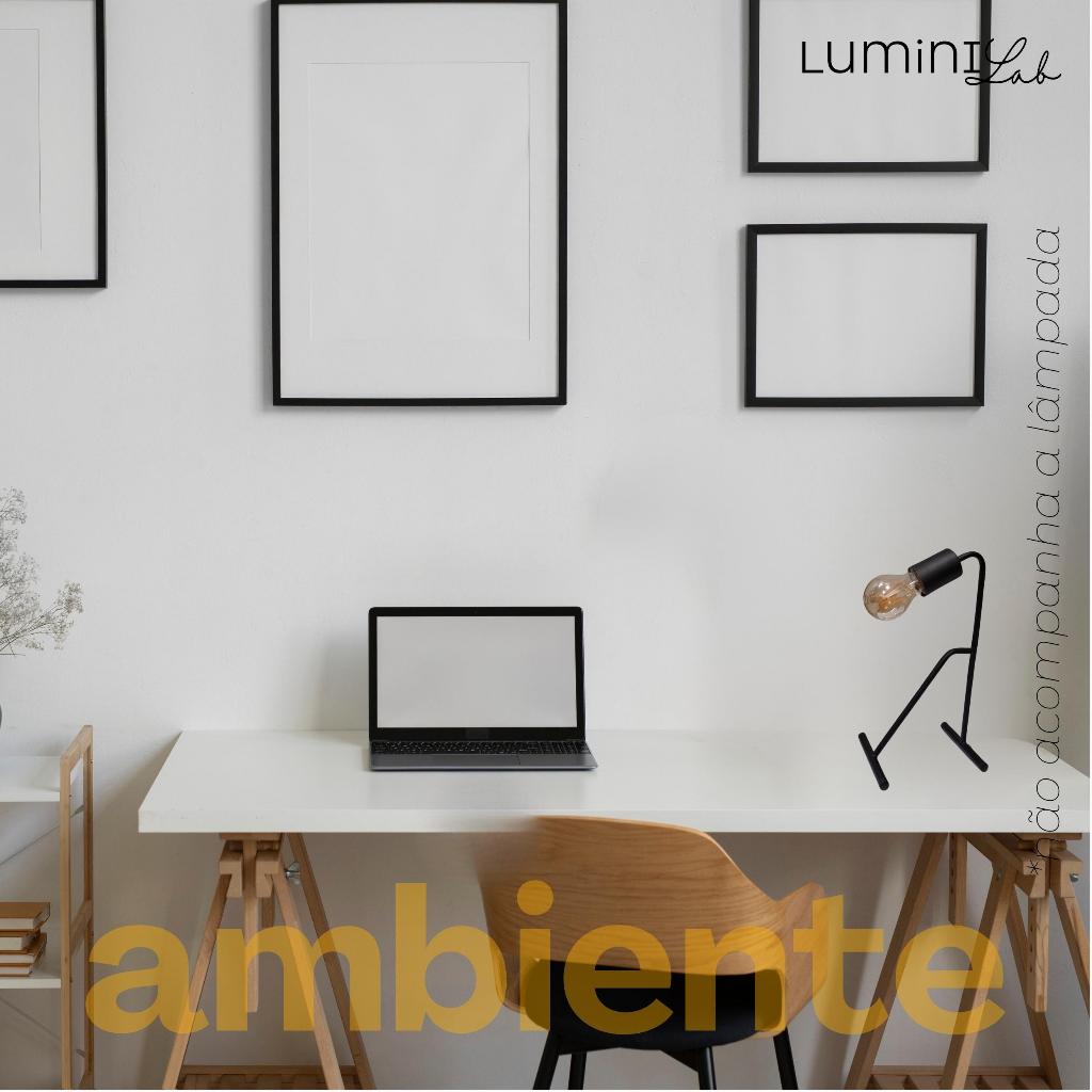 Luminaria de Mesa Pix Aluminio 1 Luz E27 Bivolt Lumini Lab