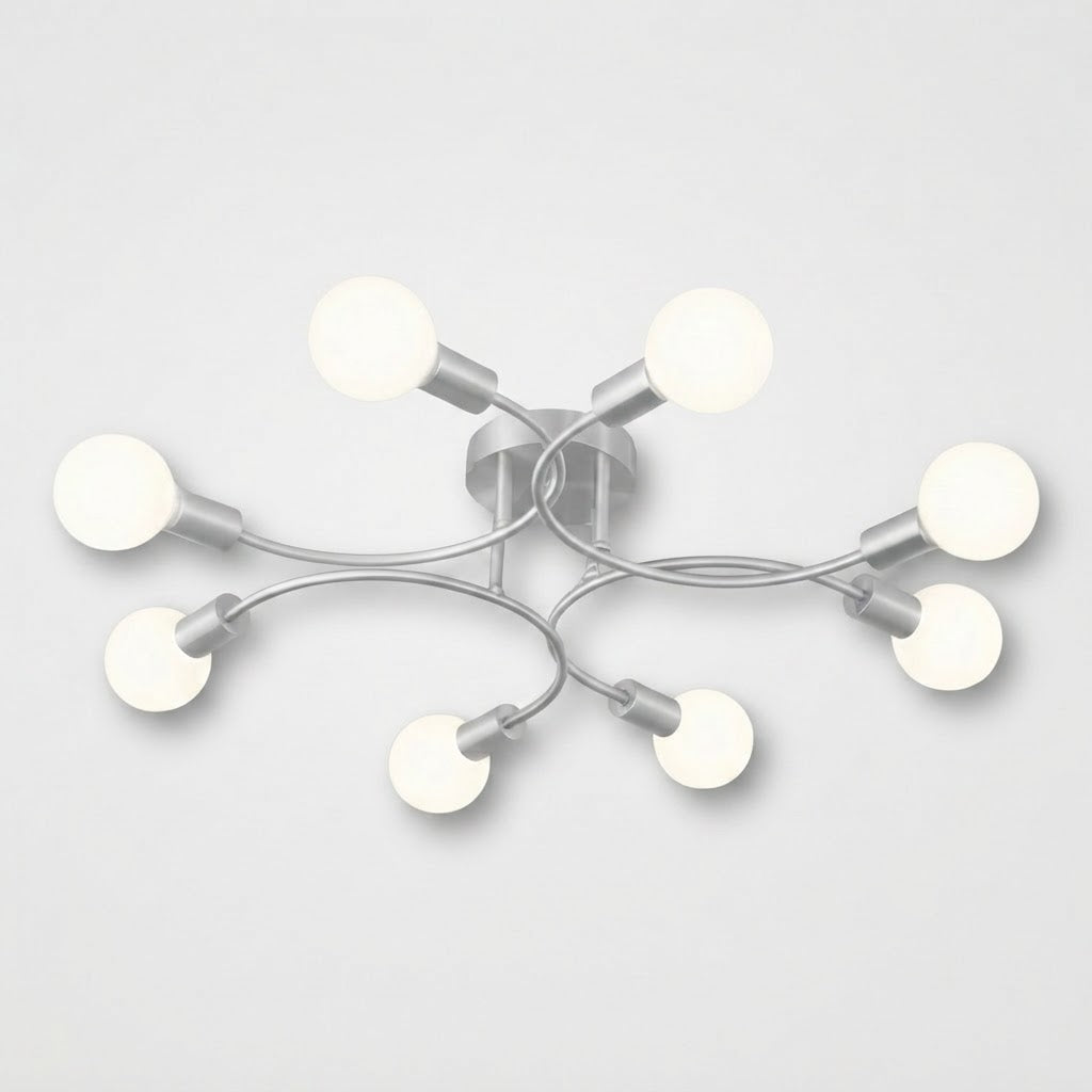 Plafon Max Aluminio Teto E27 8 Luzes Lumini Lab