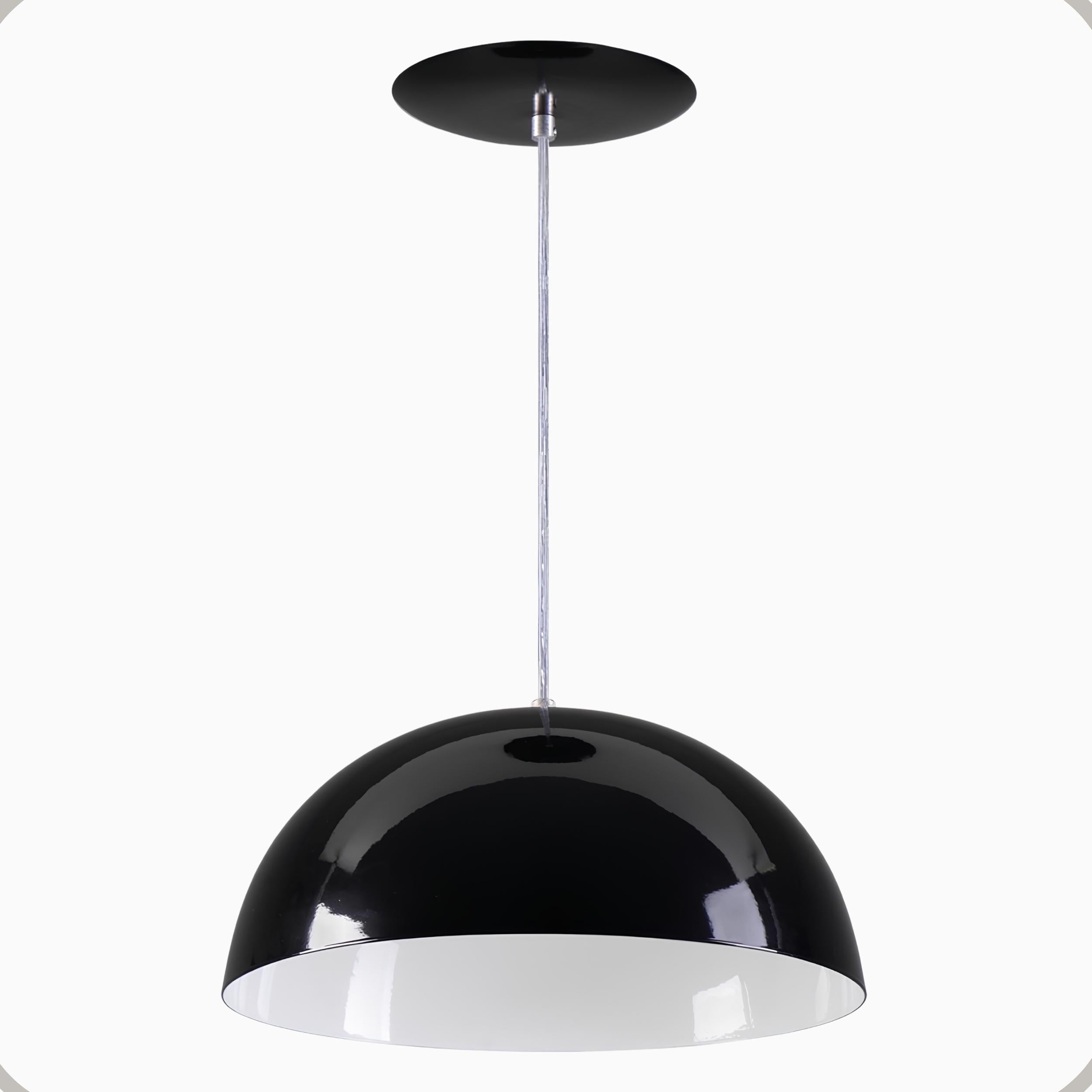 Pendente Meia Lua 30 cm Aluminio Teto E27 1 Luz Lumini Lab