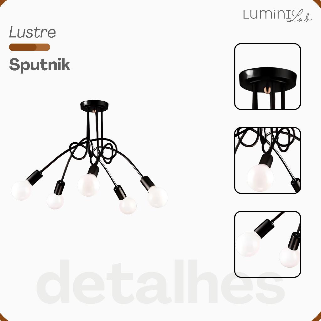 Plafon Laço Aluminio Teto E27 5 Luzes Lumini Lab