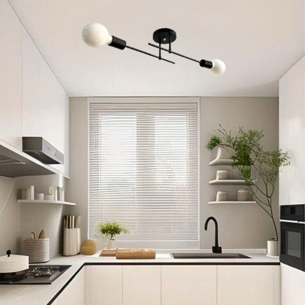 Plafon Naviano Aluminio Teto E27 2 Luzes Lumini Lab