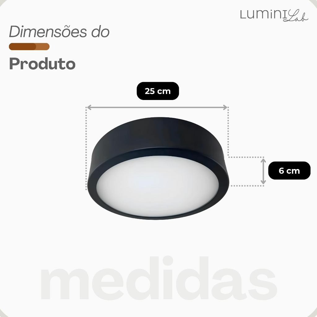 Plafon D250 Aluminio Teto E27 2 Luzes Lumini Lab
