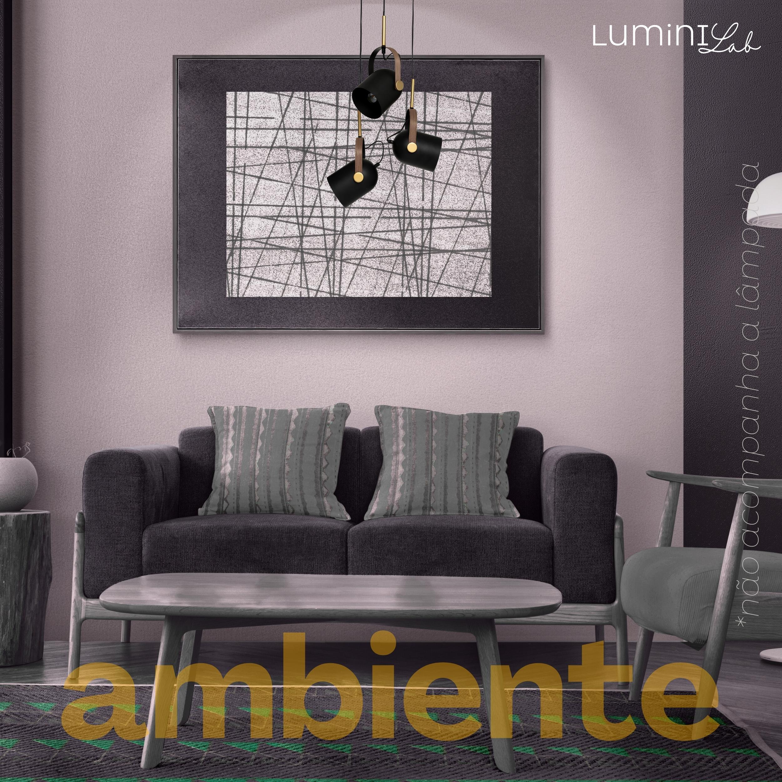 Pendente Quila Aluminio Teto Cabo 1 metro 3 Luzes GU10 Bivolt Lumini Lab