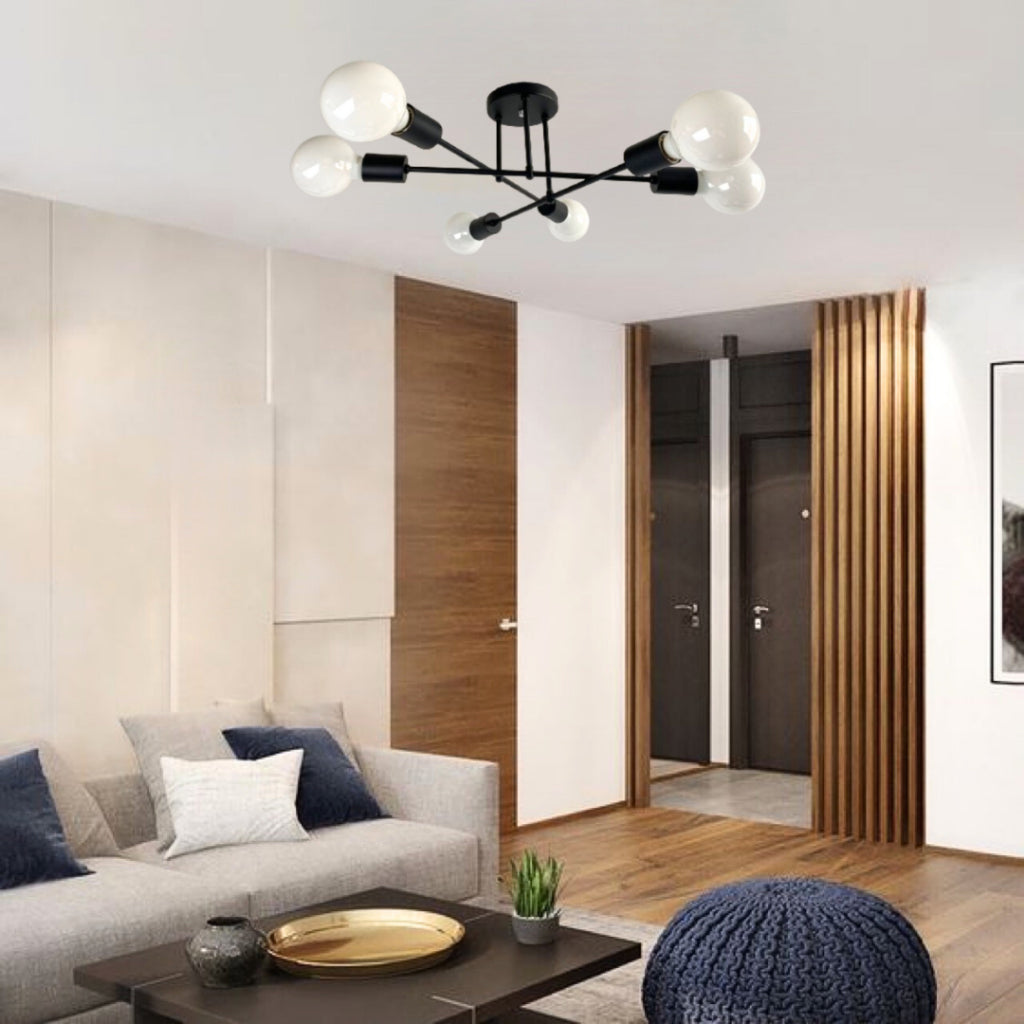 Plafon Premio Aluminio Teto E27 6 Luzes Lumini Lab