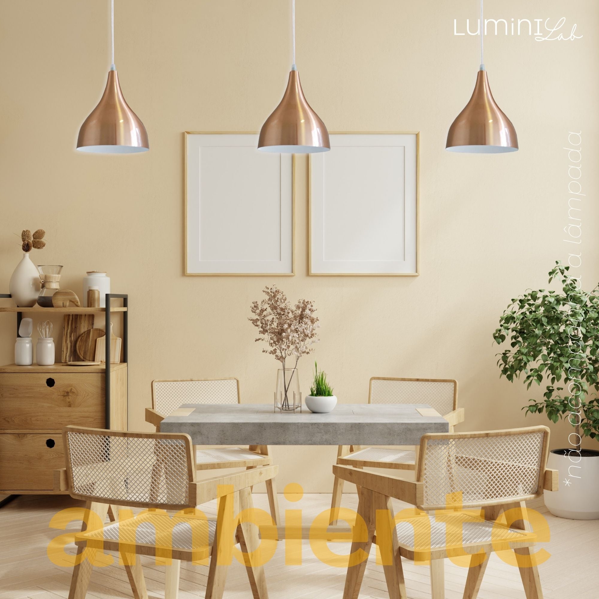 Pendente Cairo Aluminio Teto E27 1 Luz Lumini Lab