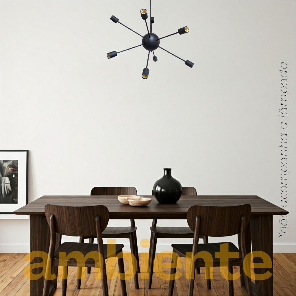 Pendente Sputnik Aluminio 8 Luzes E27 Lumini Lab