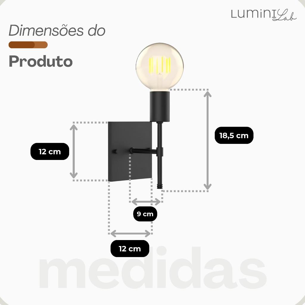 Arandela Chill Aluminio Parede 1 Luz E27 Bivolt Lumini Lab