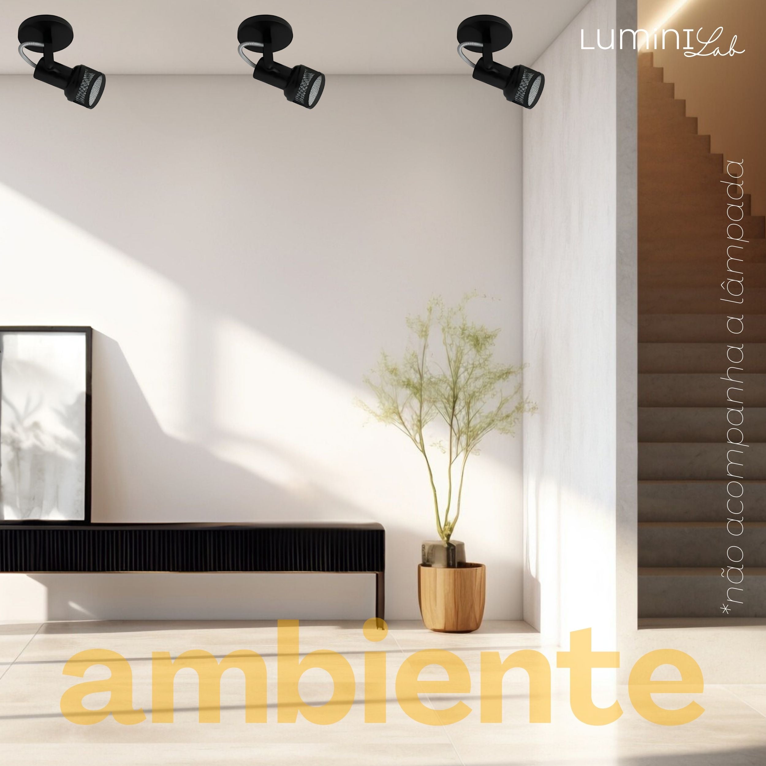 Spot Tela Aluminio Teto E27 1 Luz Lumini Lab