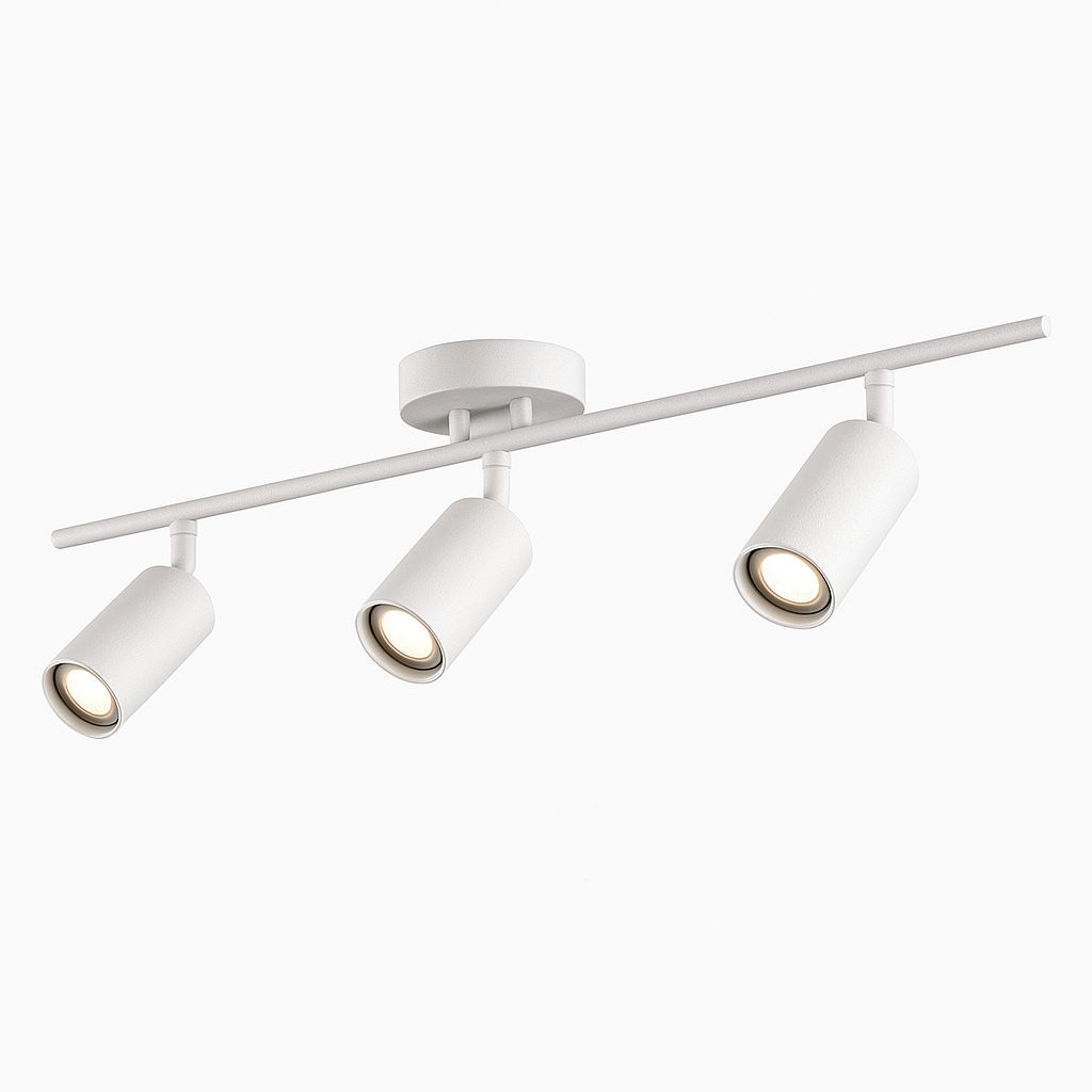 Spot Trilho Industrial Aluminio Teto 3 Luzes GU10 Bivolt Lumini Lab