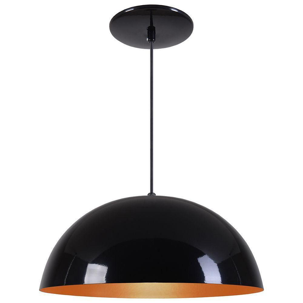 Pendente Meia Lua 48 cm Aluminio Teto E27 1 Luz Lumini Lab