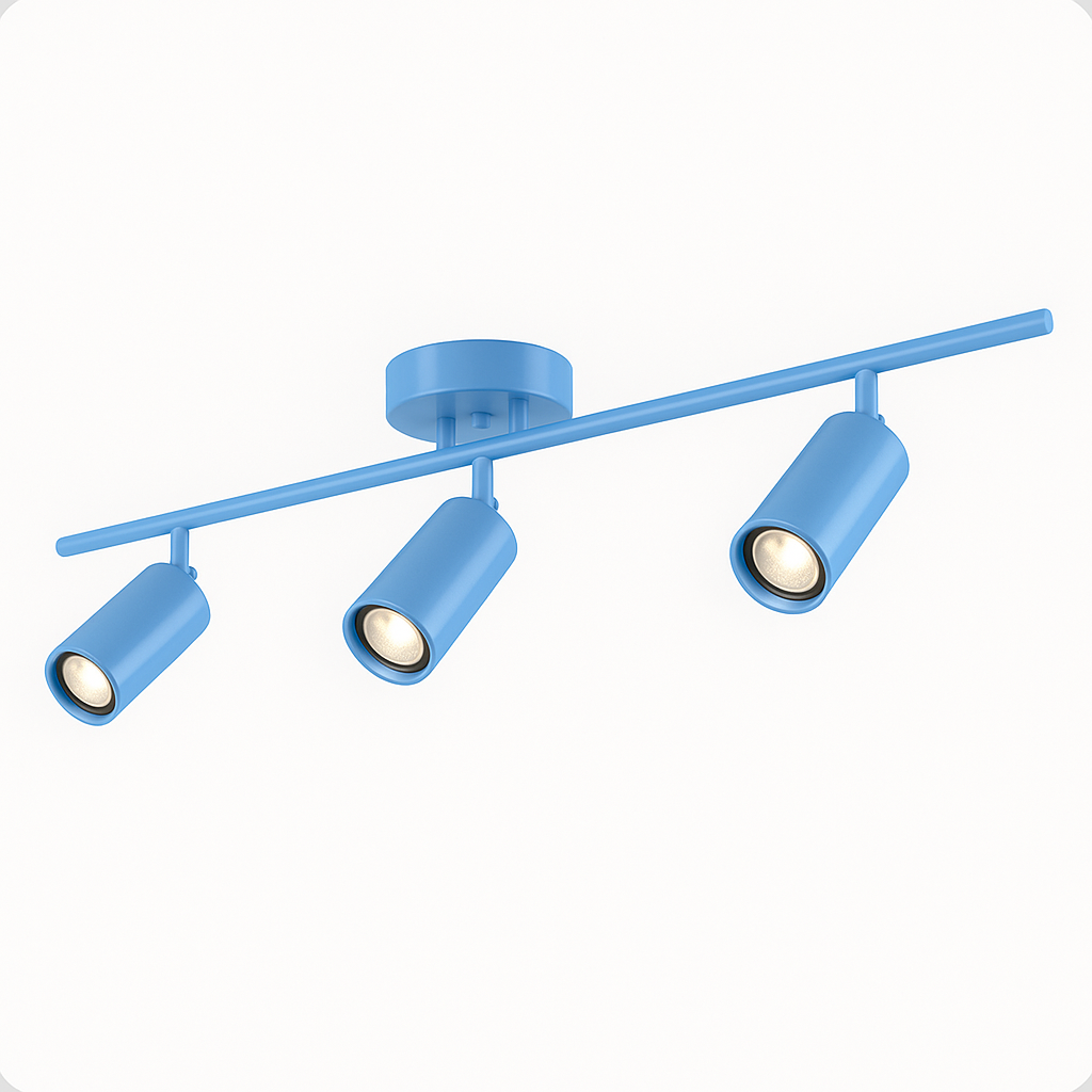 Spot Trilho Industrial Aluminio Teto 3 Luzes GU10 Bivolt Lumini Lab
