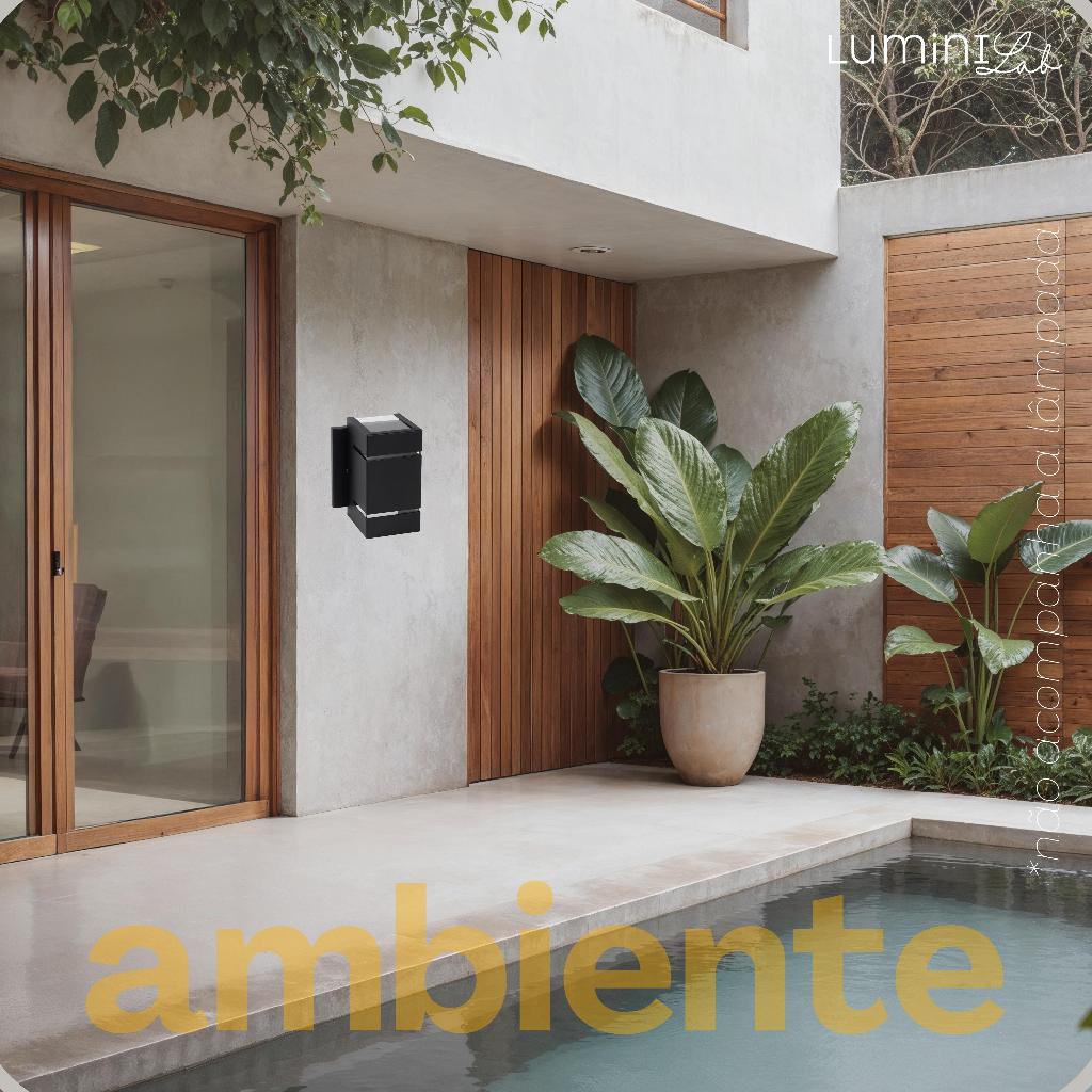 Arandela Catarina Aluminio 2 Fachos 2 Frisos Parede G9 1 Luz Lumini Lab