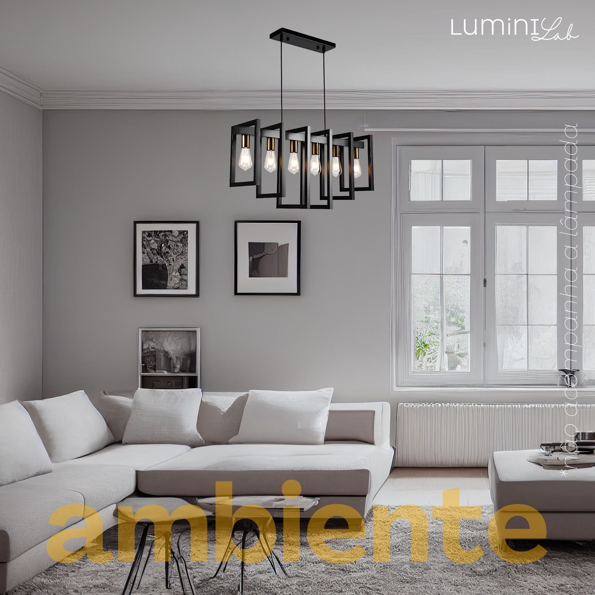 Pendente Polônia Aluminio 6 Luzes E27 Bivolt Lumini Lab