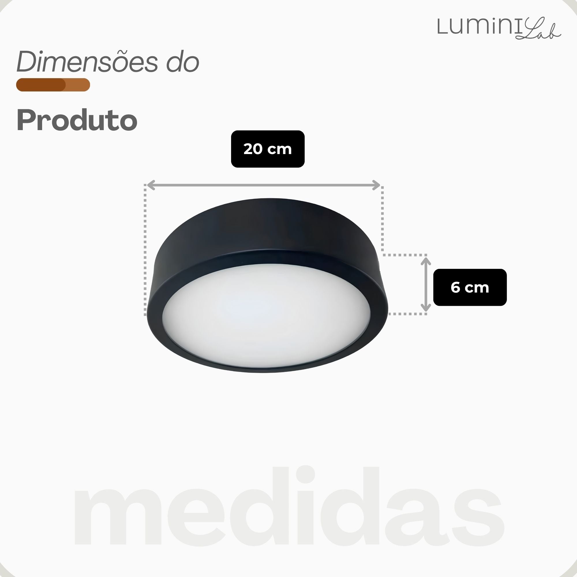 Plafon D200 Aluminio Teto E27 1 Luz Lumini Lab