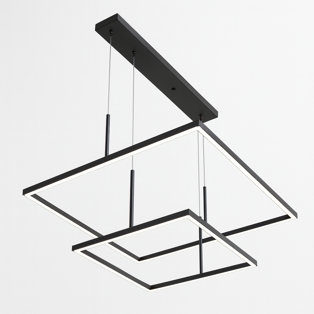 Pendente Orleans Quadrado Duplo 70W 68x43 Bivolt Led Lumini Lab