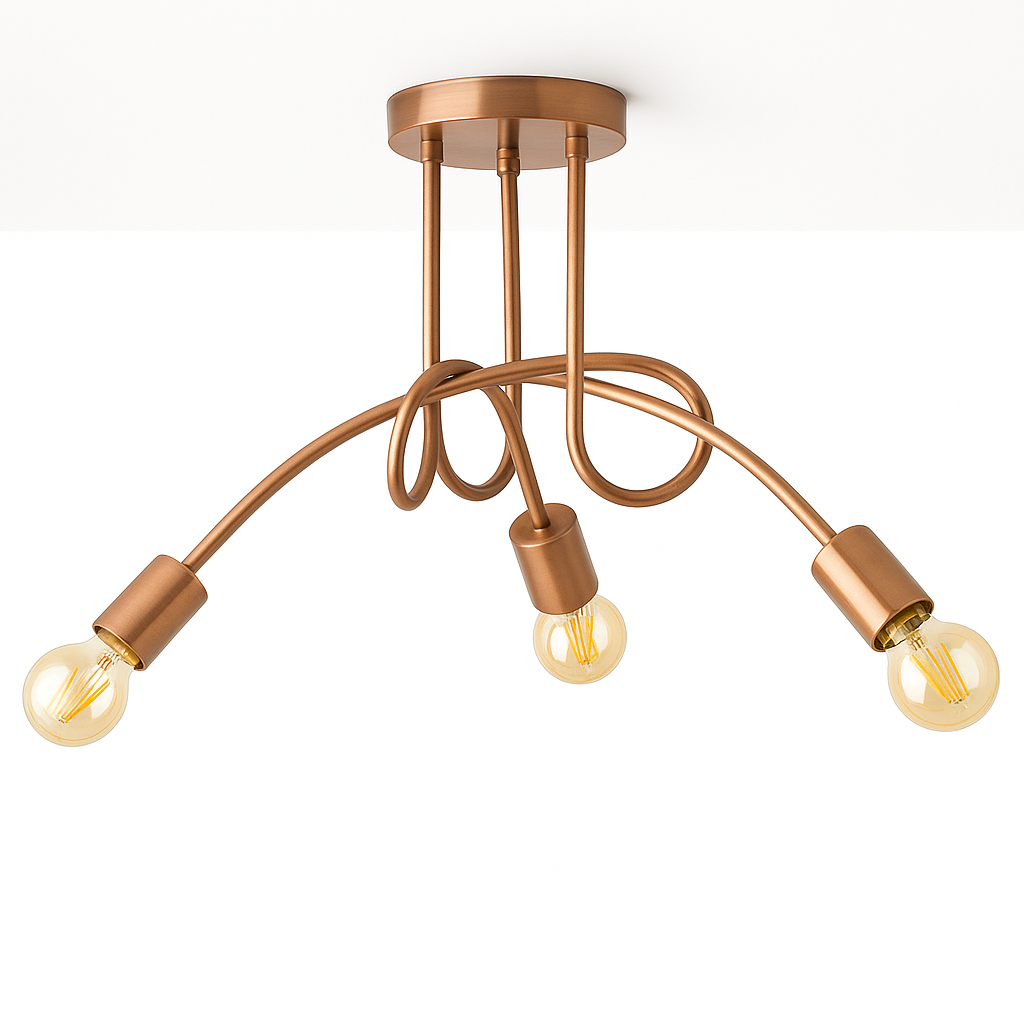 Plafon Laço Aluminio Teto E27 3 Luzes Lumini Lab