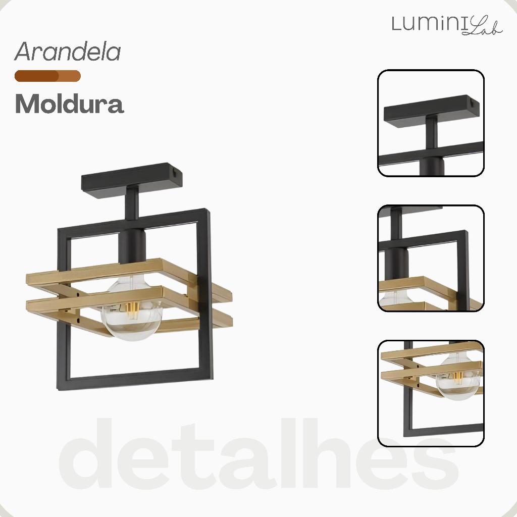 Plafon Moldura Aluminio Teto 1 Luz E27 Bivolt Lumini Lab