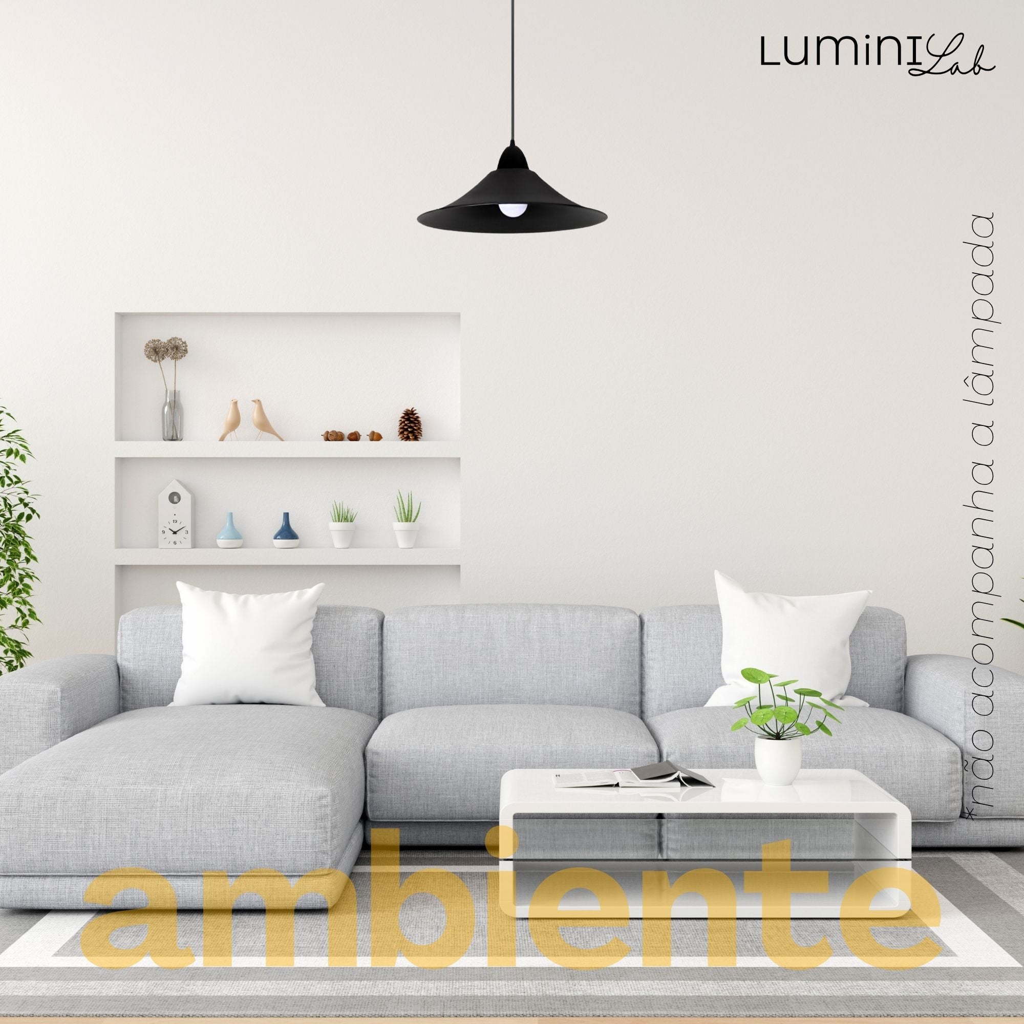 Pendente Bahrein Aluminio Teto E27 1 Luz Lumini Lab