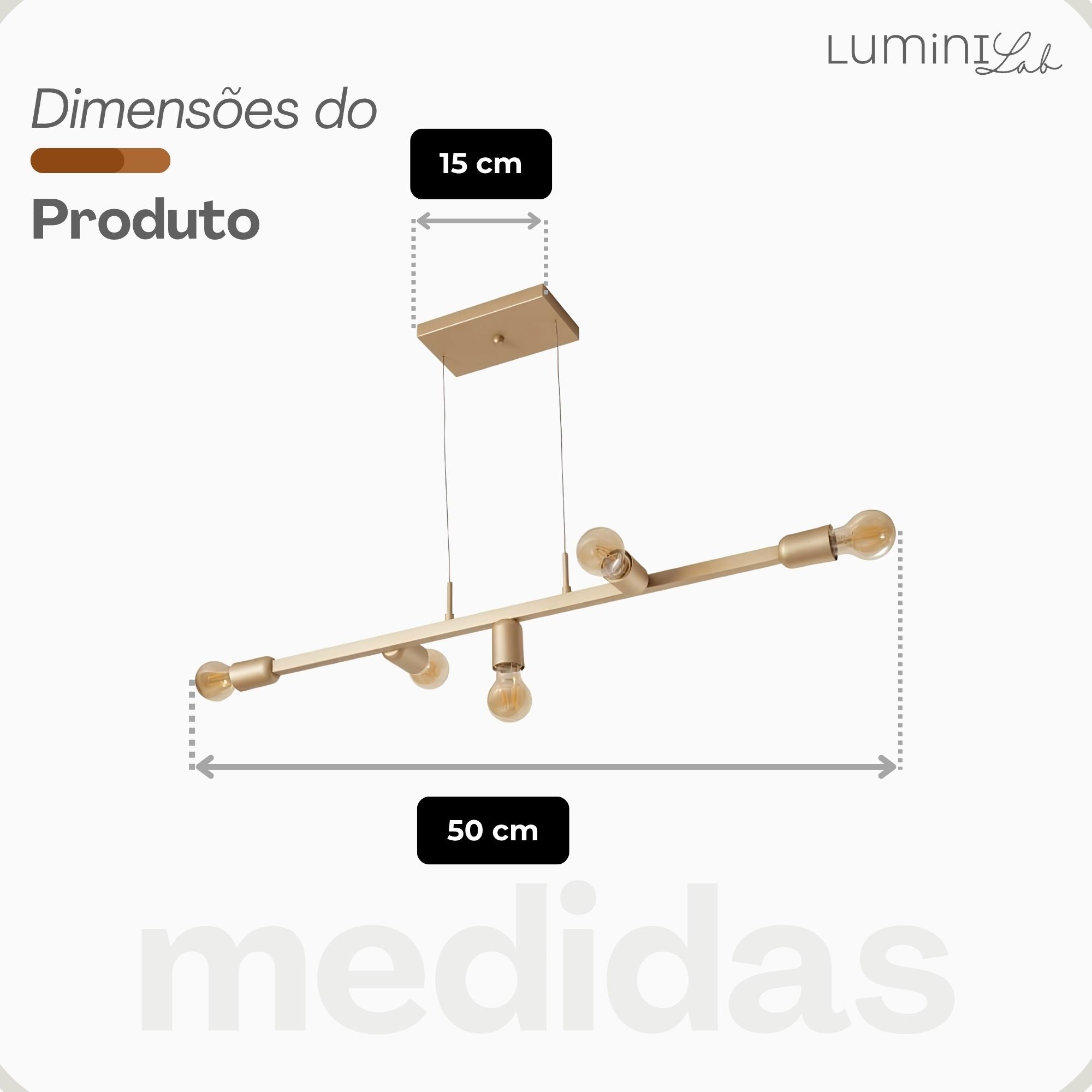 Pendente Tazza Aluminio Teto E27 5 Luzes Lumini Lab