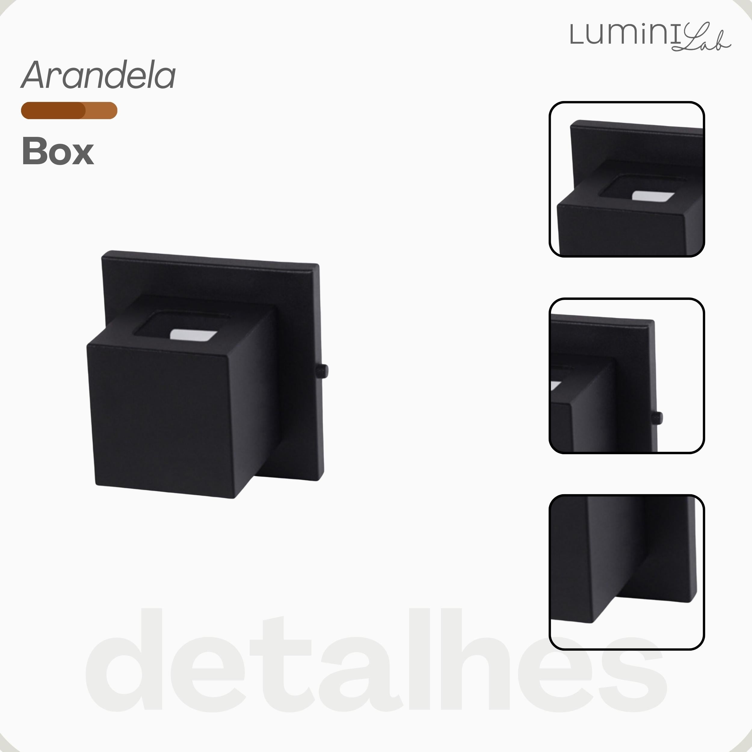 Arandela Box Aluminio 2 Fachos Parede 1 Luz G9 Bivolt Lumini Lab