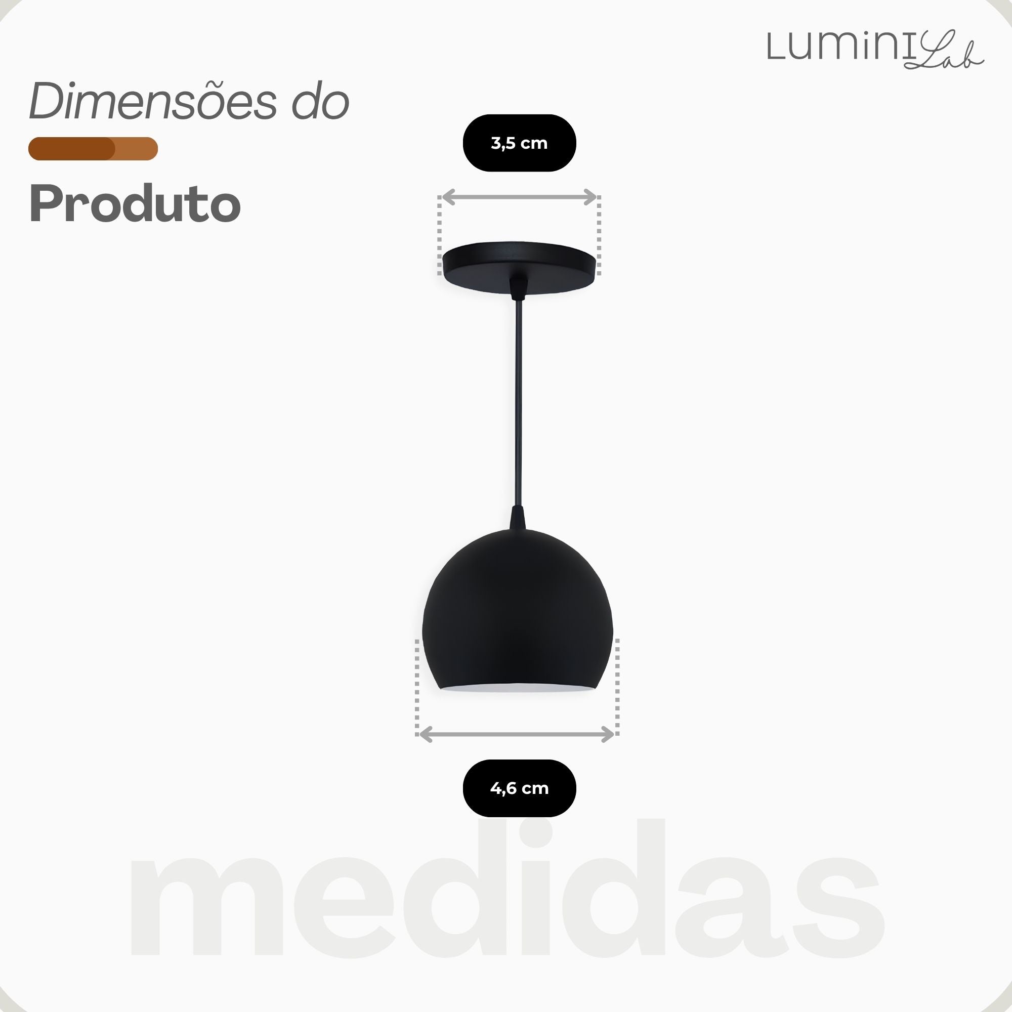 Pendente Coquinho Aluminio Teto E27 1 Luz Lumini Lab