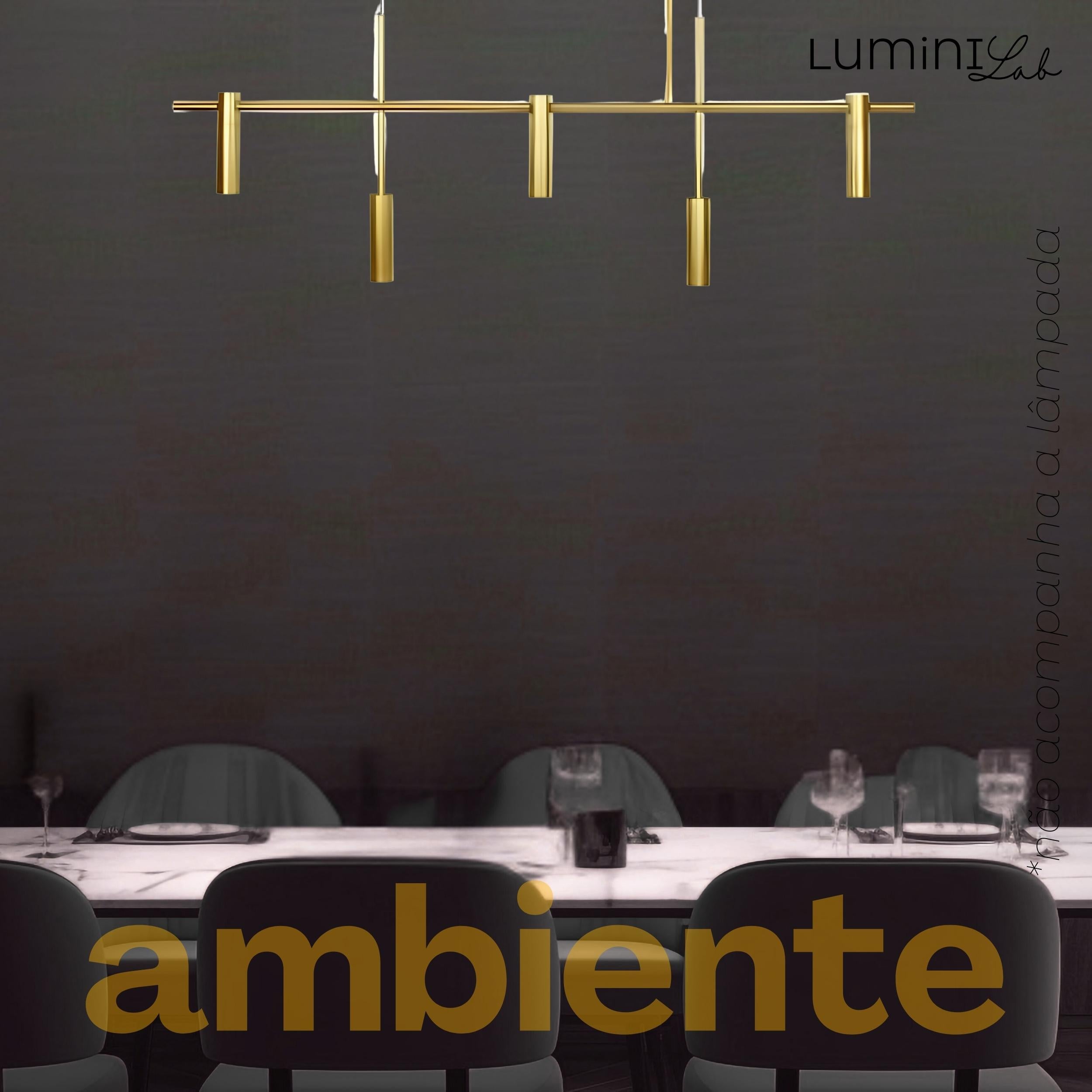 Pendente Lux Aluminio Teto GU10 5 Luzes Lumini Lab