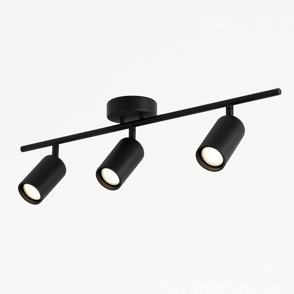 Spot Trilho Industrial Aluminio Teto 3 Luzes GU10 Bivolt Lumini Lab
