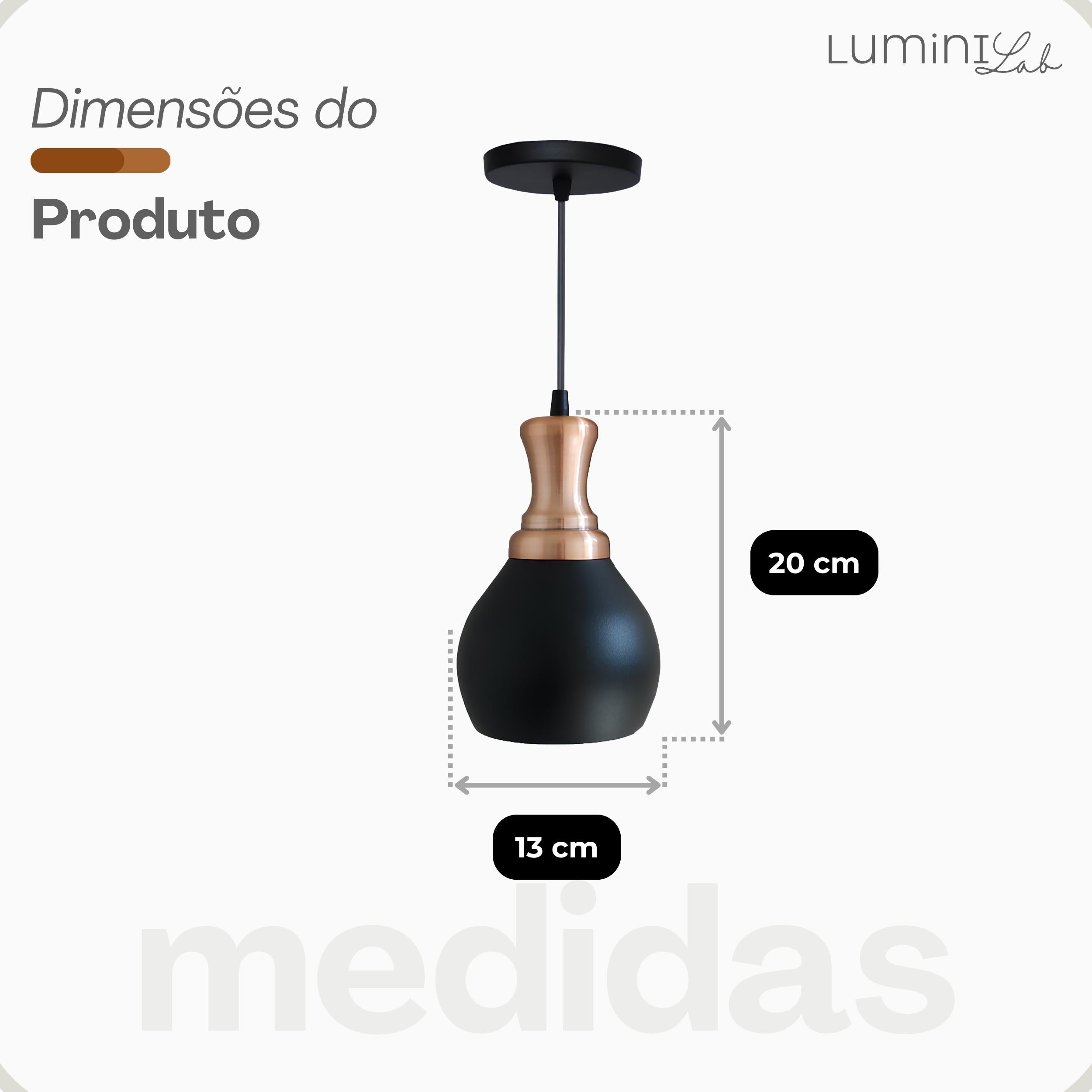 Pendente Tulipa Aluminio Teto E27 1 Luz Lumini Lab