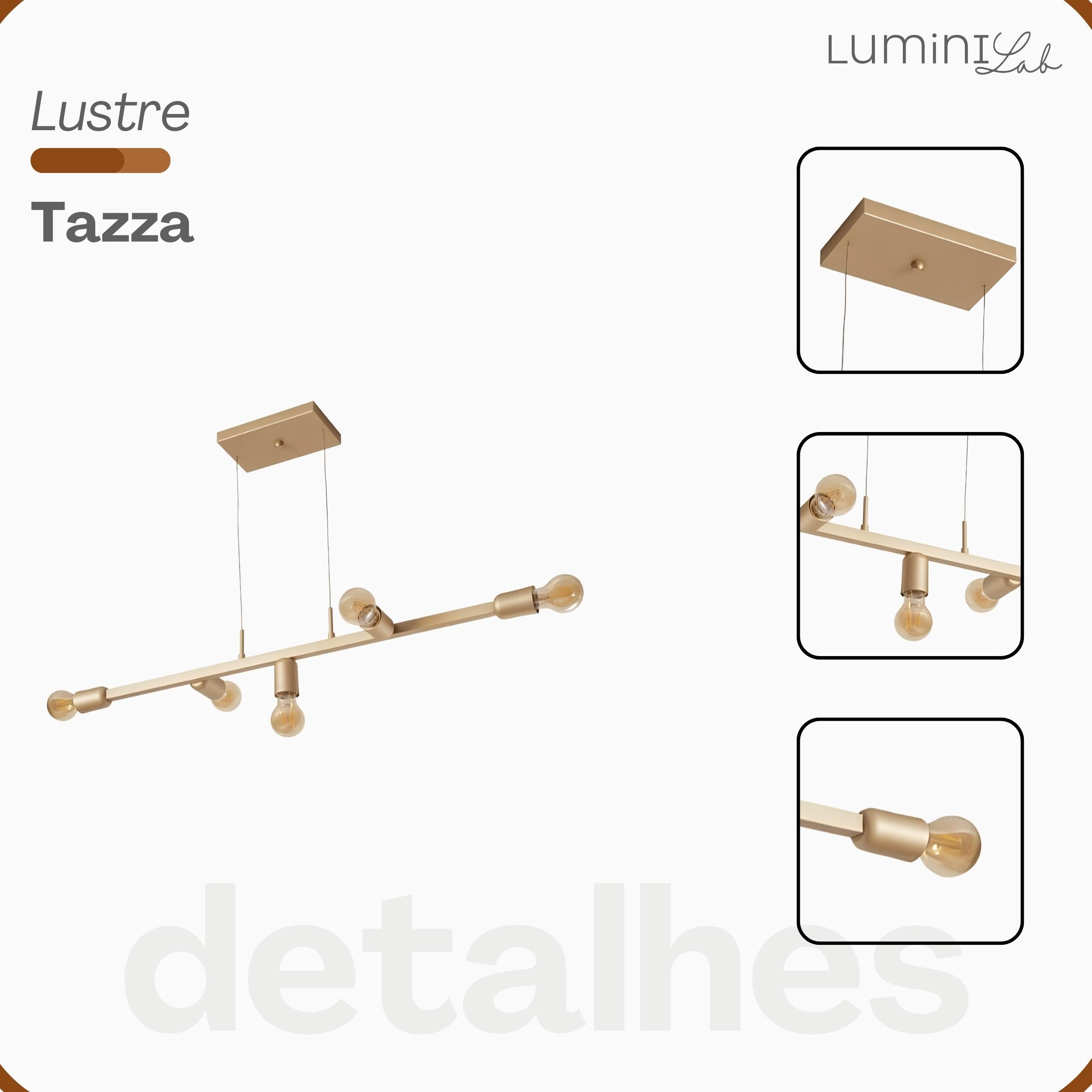 Pendente Tazza Aluminio Teto E27 5 Luzes Lumini Lab