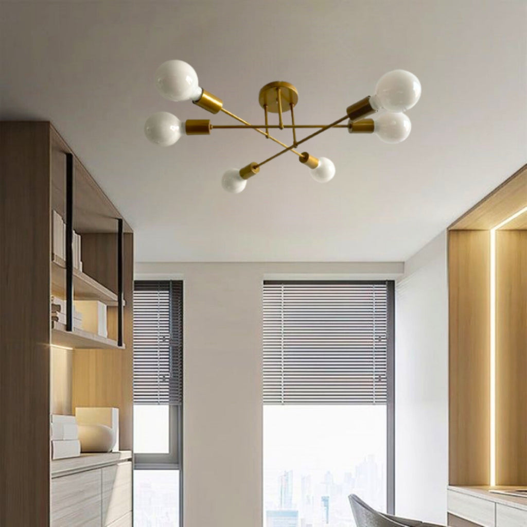 Plafon Premio Aluminio Teto E27 6 Luzes Lumini Lab