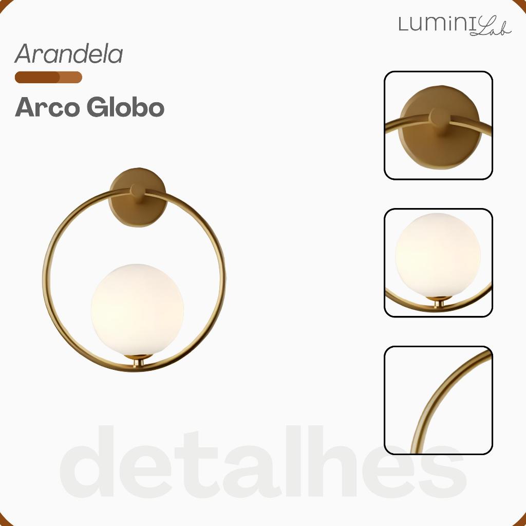 Arandela Arco Aluminio Parede 1 Luz G9 D12 Bivolt Lumini Lab
