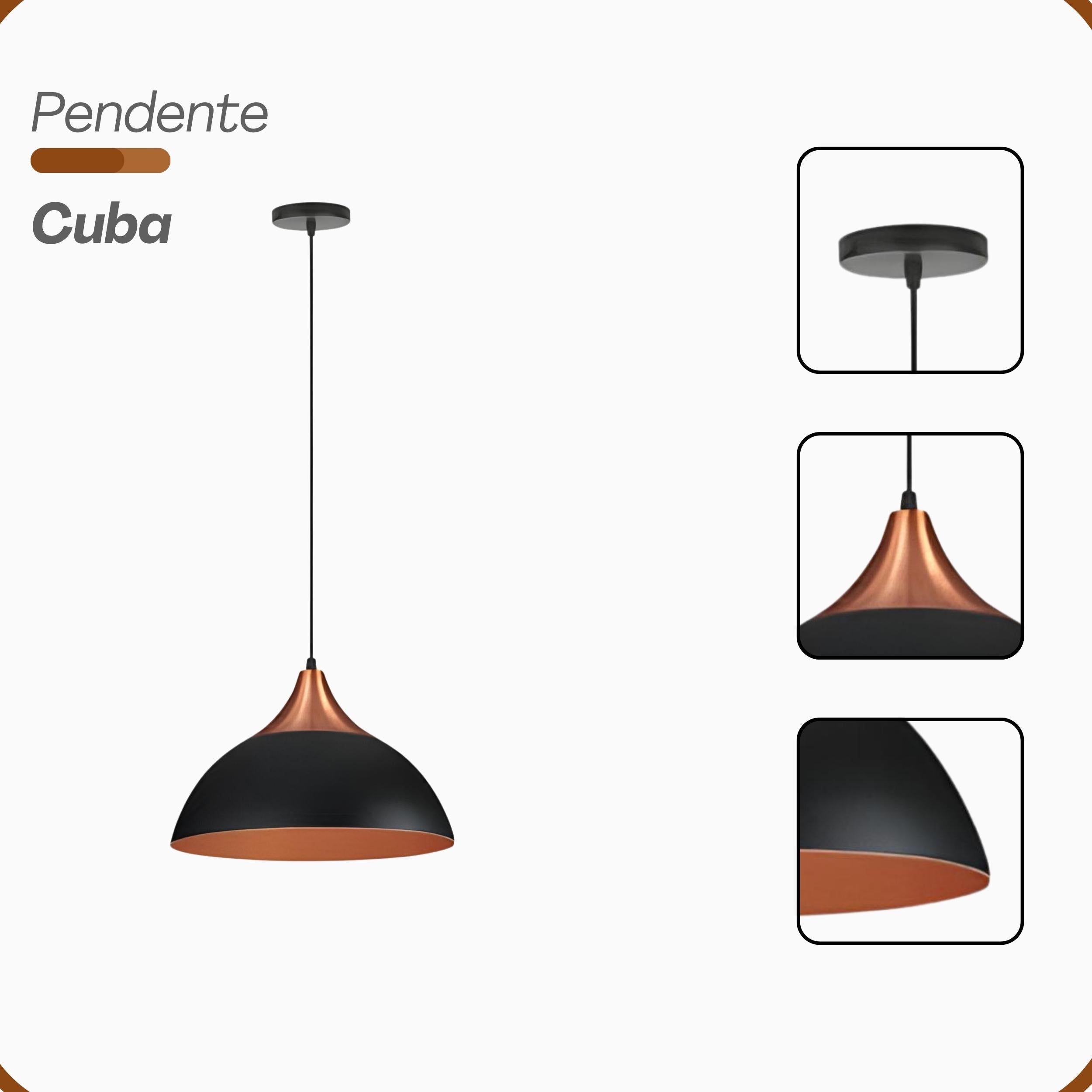 Pendente Cuba Aluminio Teto E27 1 Luz Lumini Lab