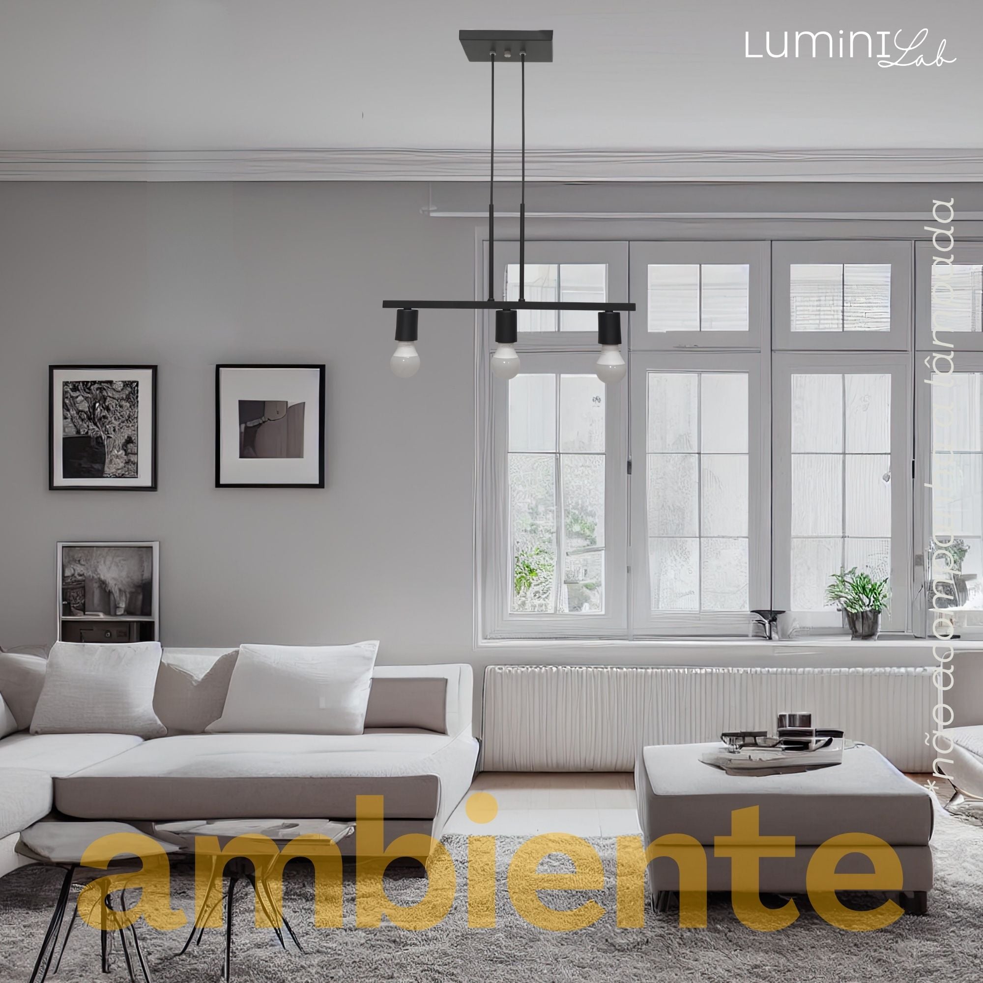 Pendente Rubis Aluminio Teto E27 3 Luzes Lumini Lab