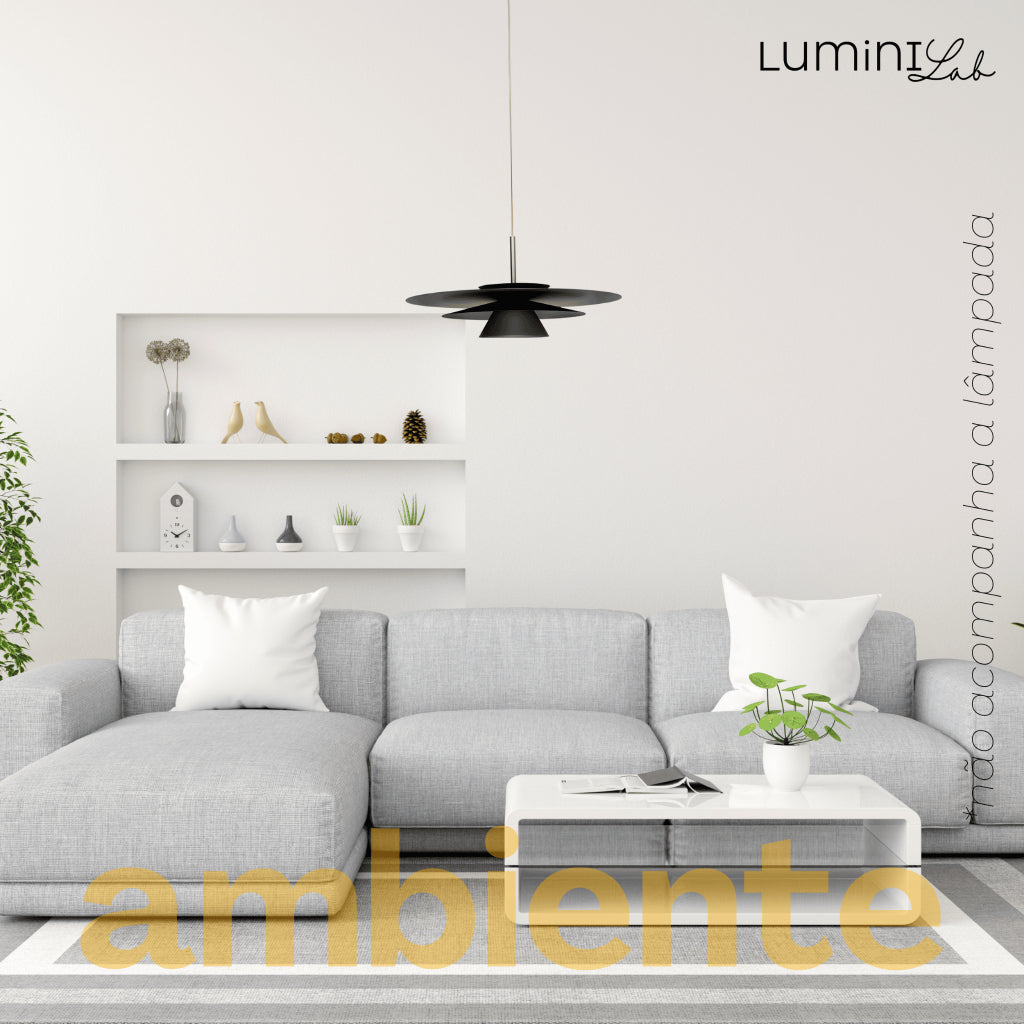 Pendente Jete D400 Aluminio Teto Cabo 1 metro 1 Luz GU10 Bivolt Lumini Lab