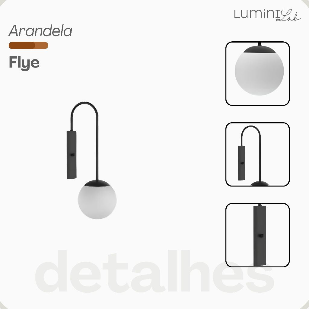 Arandela Flye Aluminio D12 Parede G9 1 Luz Lumini Lab
