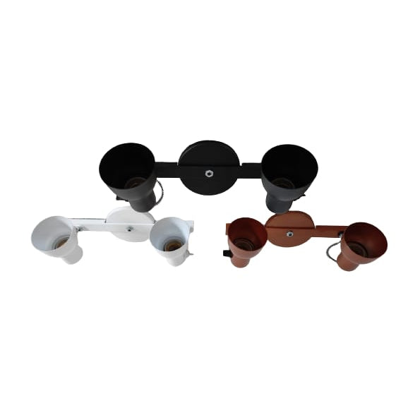 Spot Trilho Light Aluminio Teto E27 2 Luzes Lumini Lab