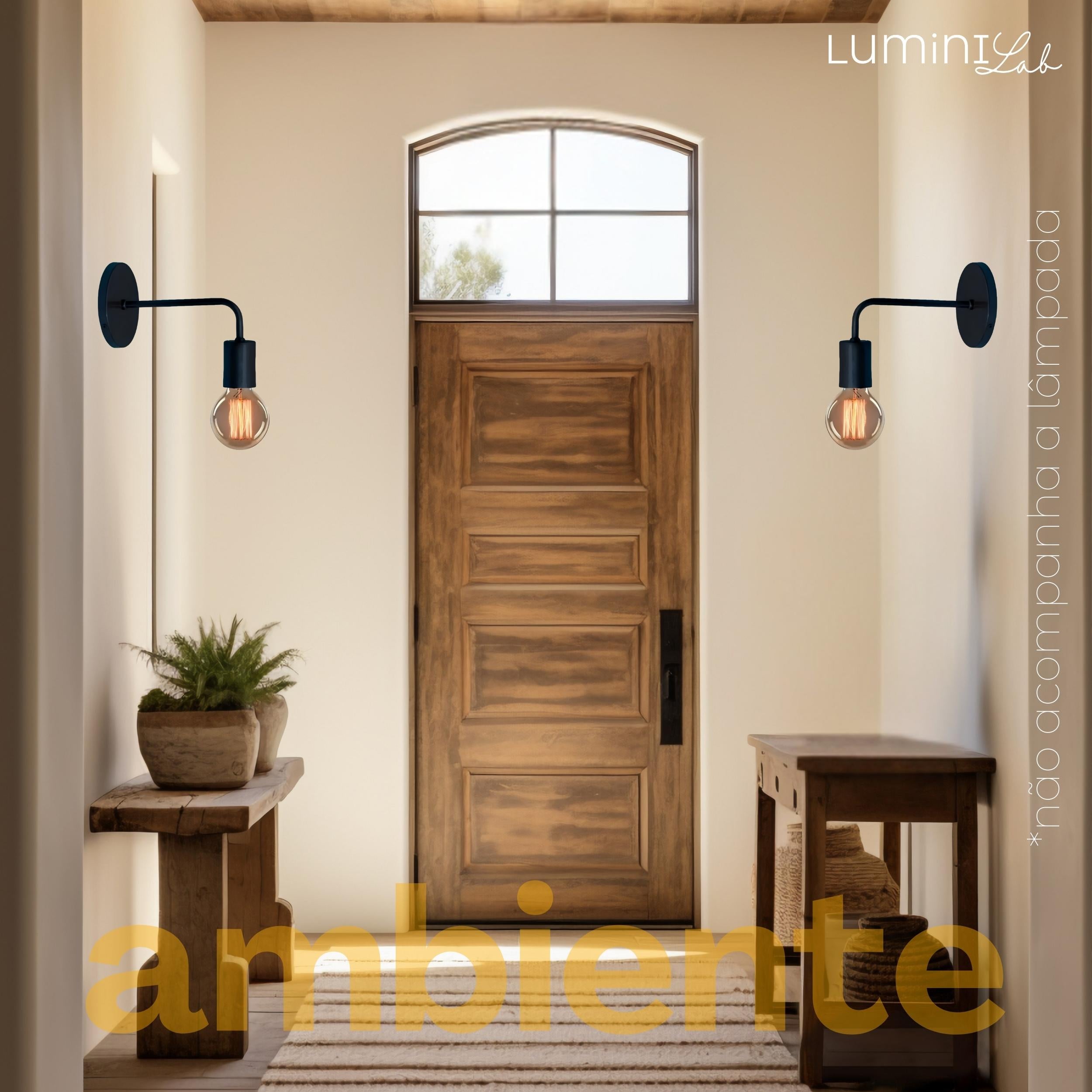 Arandela Hanover Aluminio Parede 1 Luz E27 Bivolt Lumini Lab