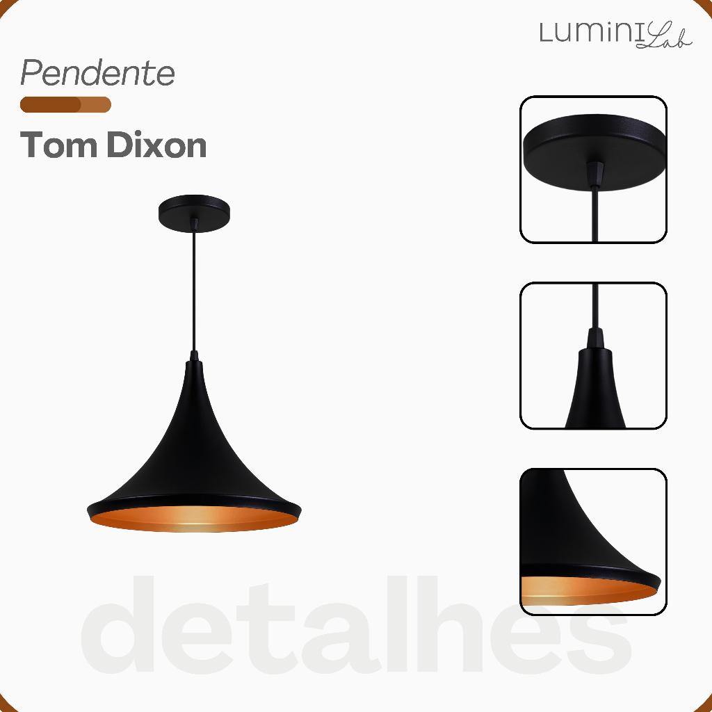 Pendente Tom Dixon Miami Aluminio Teto Cabo 1 metro 1 Luz E27 Bivolt Lumini Lab