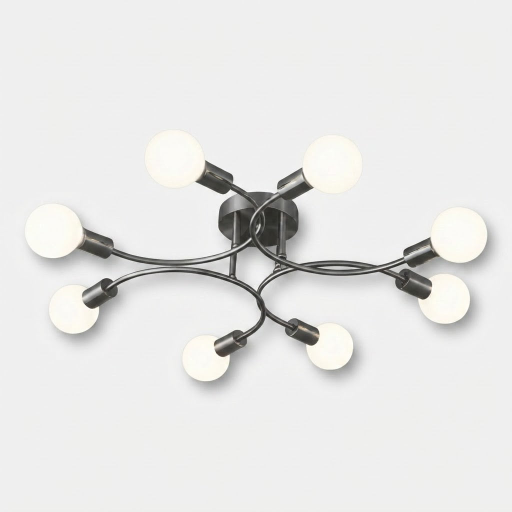 Plafon Max Aluminio Teto E27 8 Luzes Lumini Lab