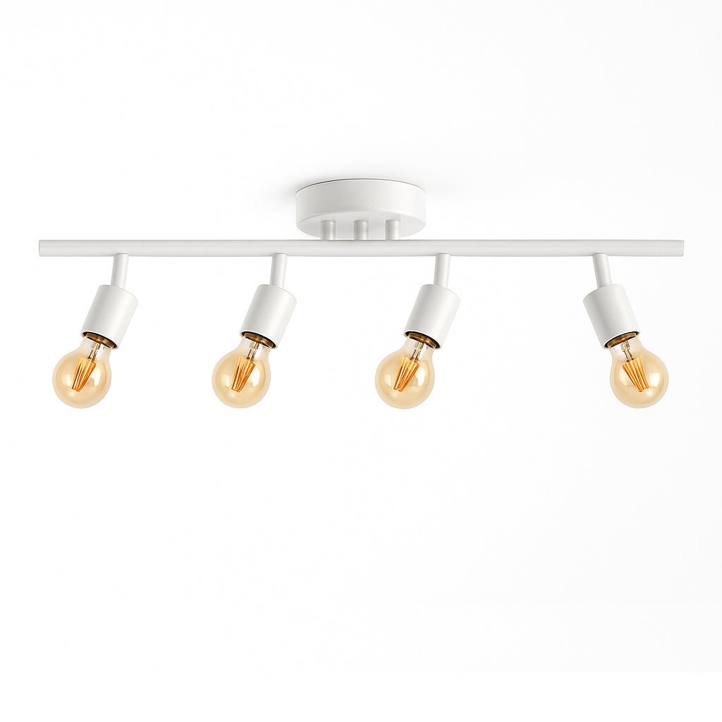 Spot Trilho Koppla Aluminio Teto E27 4 Luzes Lumini Lab