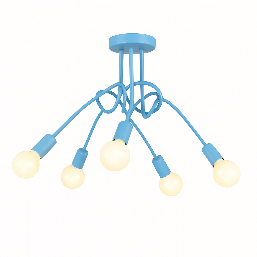 Plafon Laço Aluminio Teto E27 5 Luzes Lumini Lab