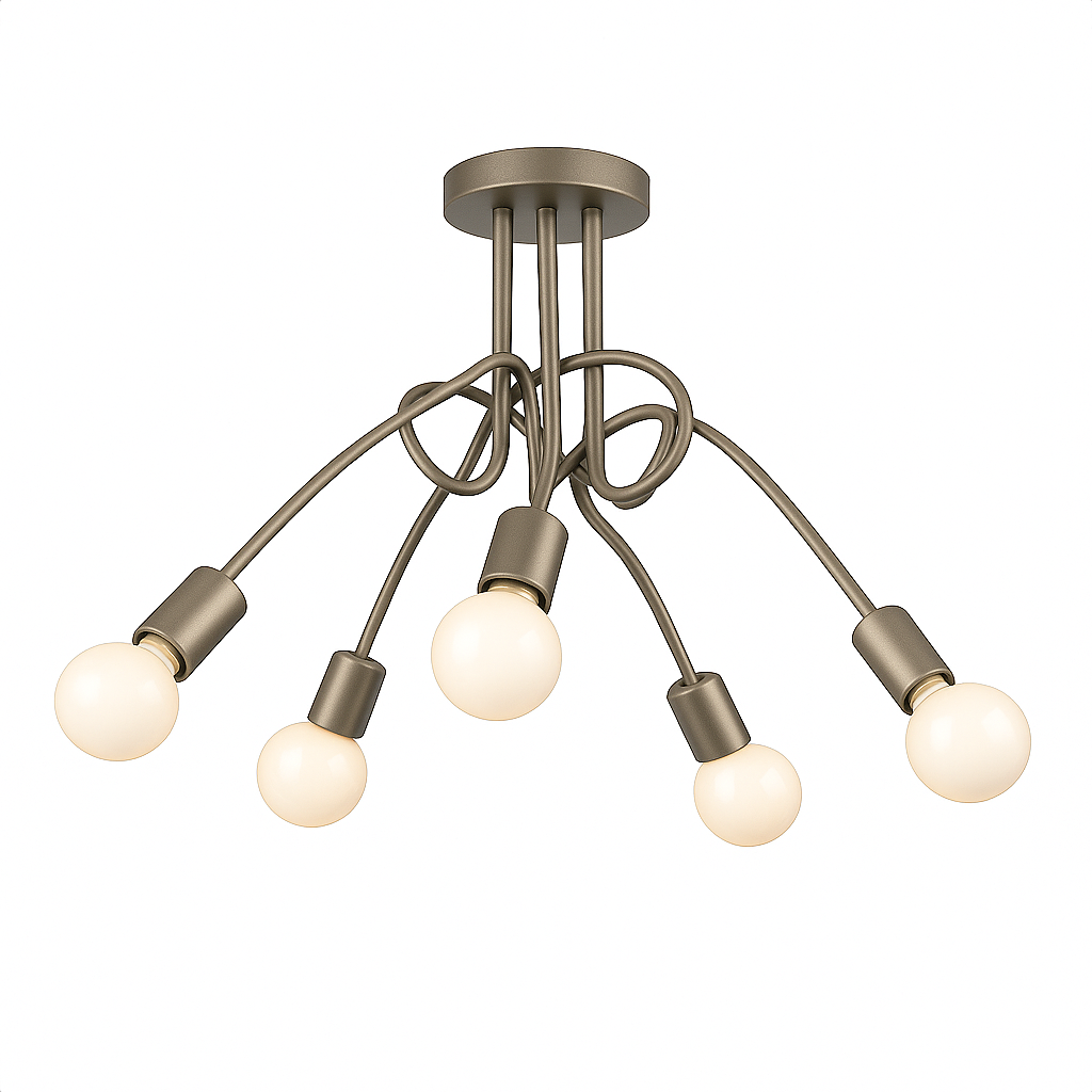Plafon Laço Aluminio Teto E27 5 Luzes Lumini Lab