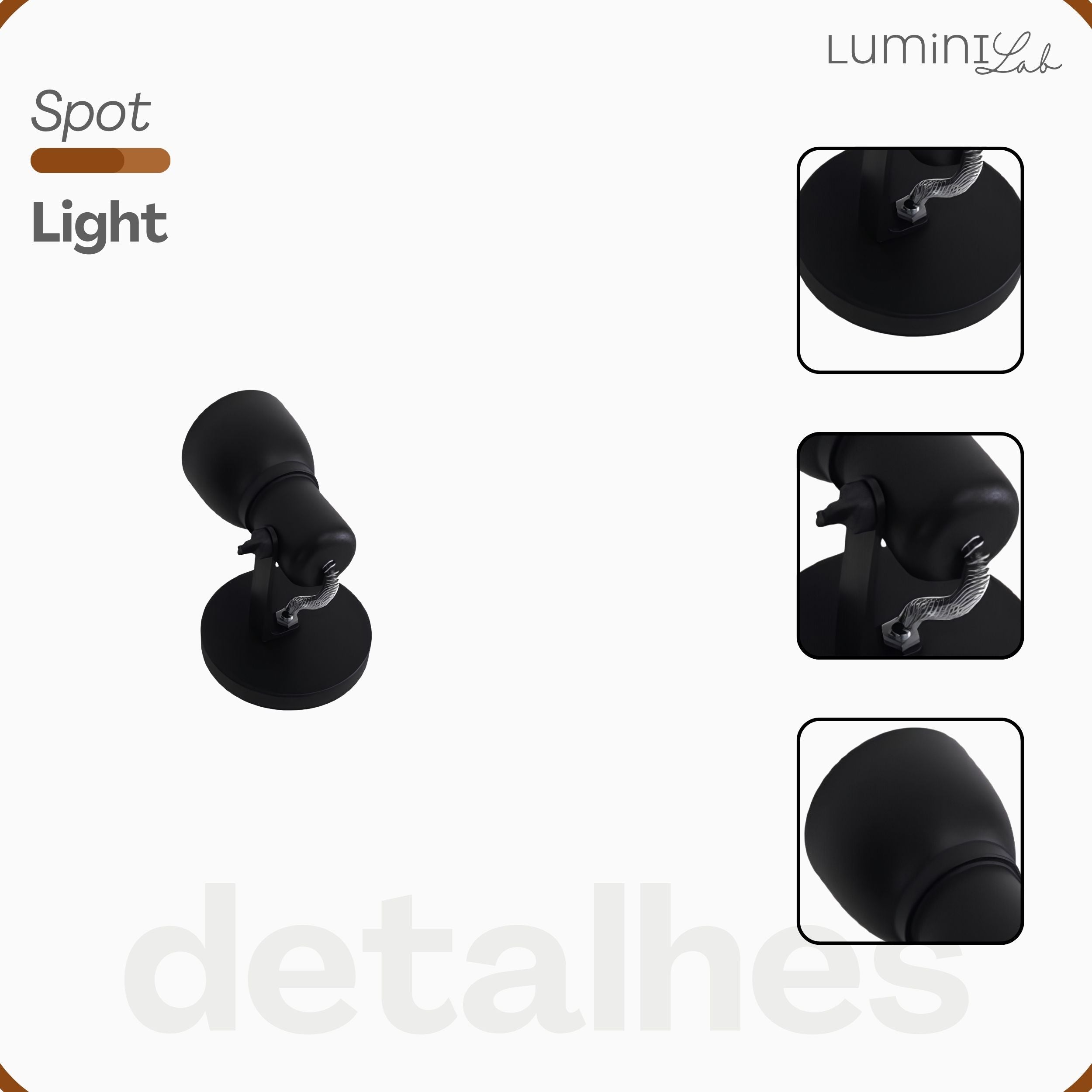 Spot Light Aluminio Teto E27 1 Luz Lumini Lab