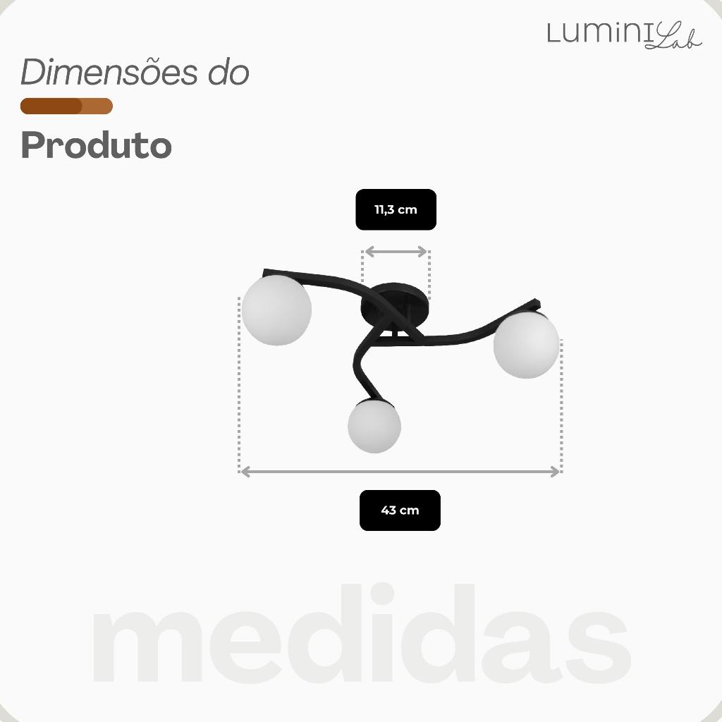 Plafon Marrakesh Aluminio Teto 3 Luzes G9 D12 Bivolt Lumini Lab