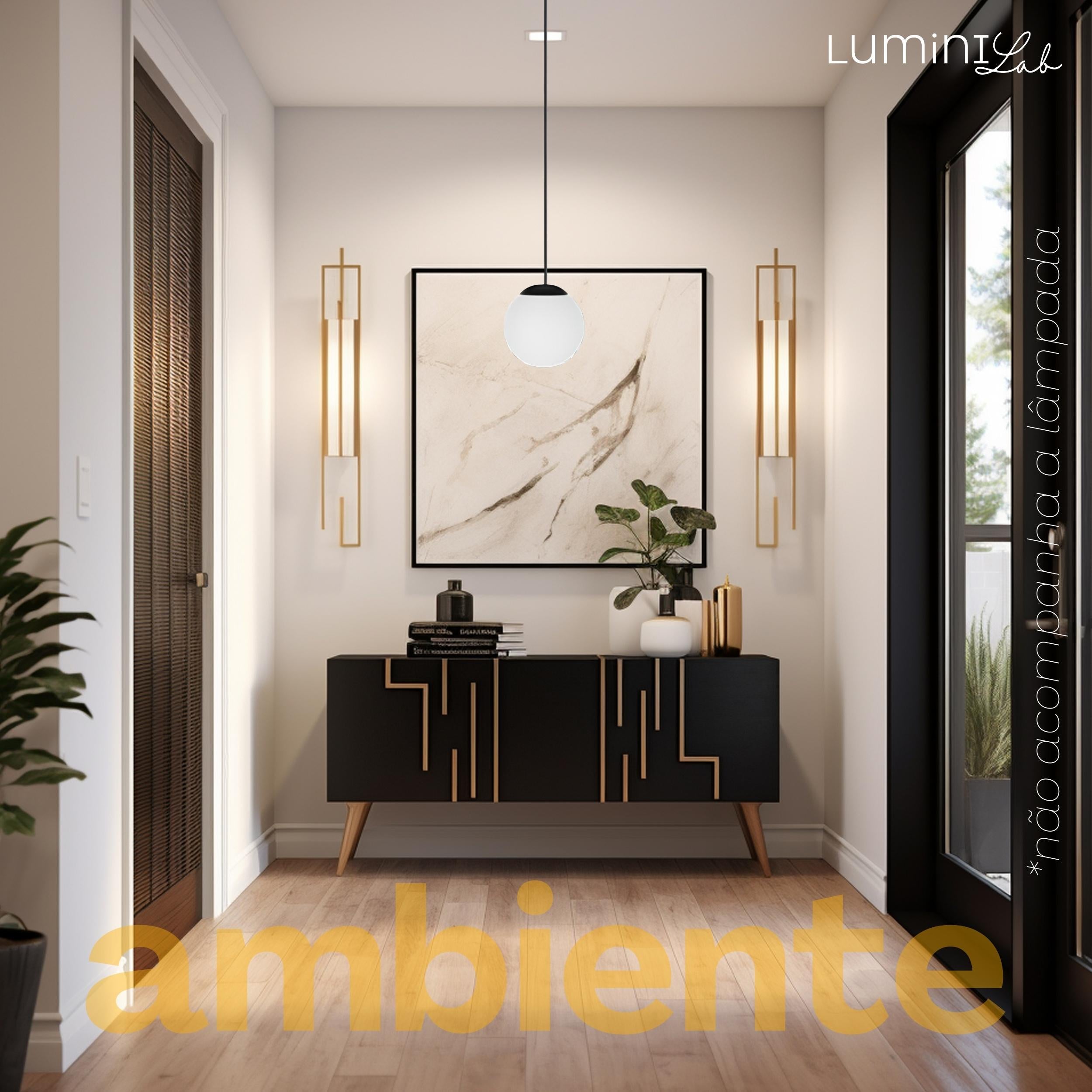 Pendente Hanover Aluminio D15 Teto E27 1 Luz Lumini Lab